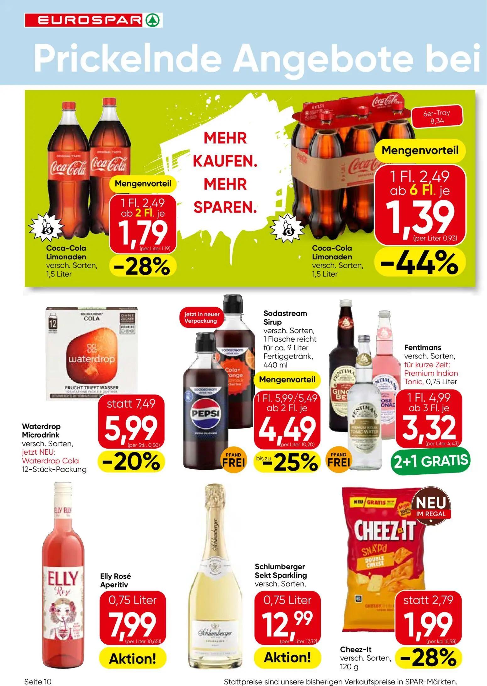 Eurospar Prospekt, Seite 10 von 16 — Fentimans, Waterdrop Microdrink, Sodastream Sirup