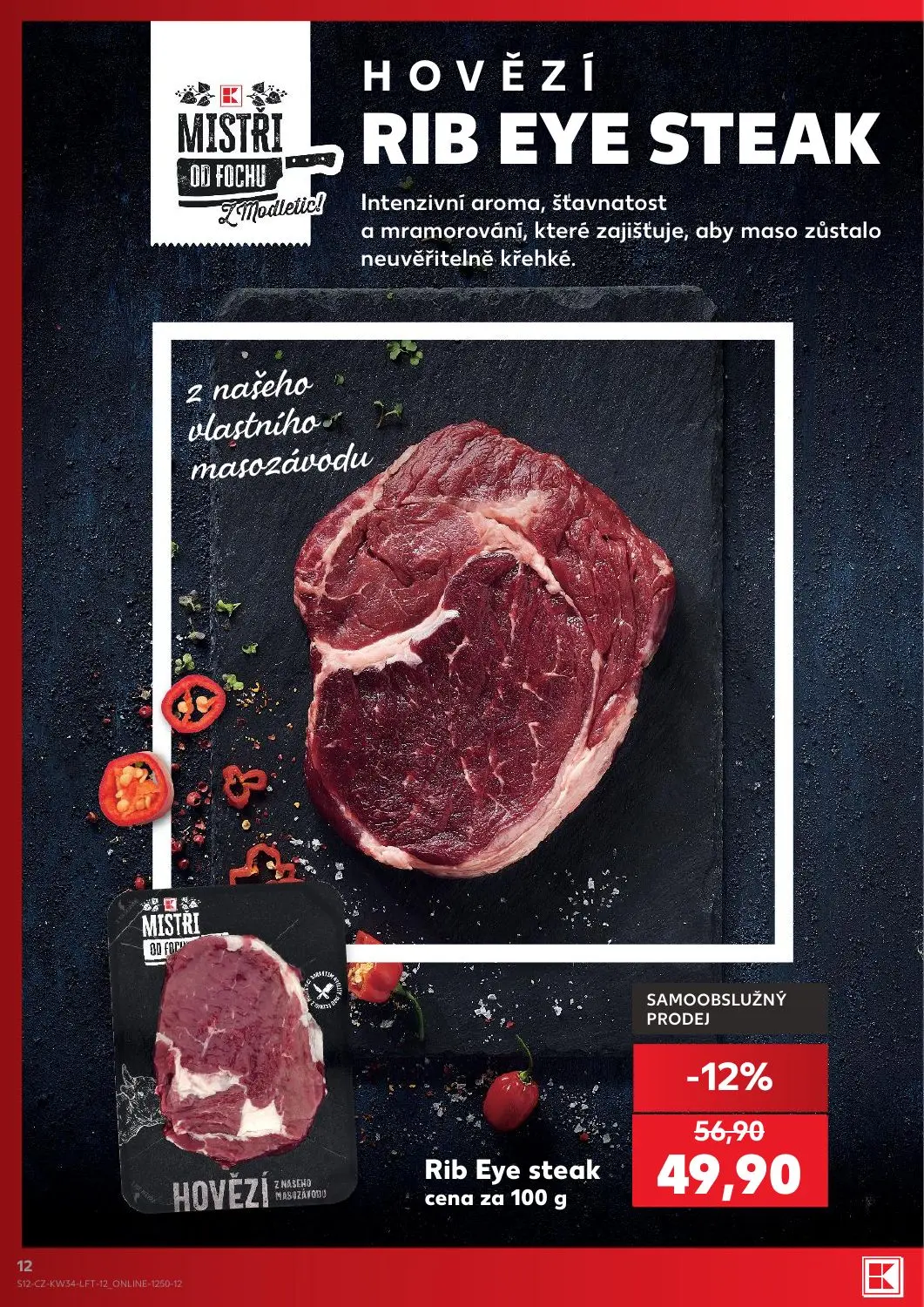 Kaufland leták, strana 12 z 52 — RIB EYE STEAK
