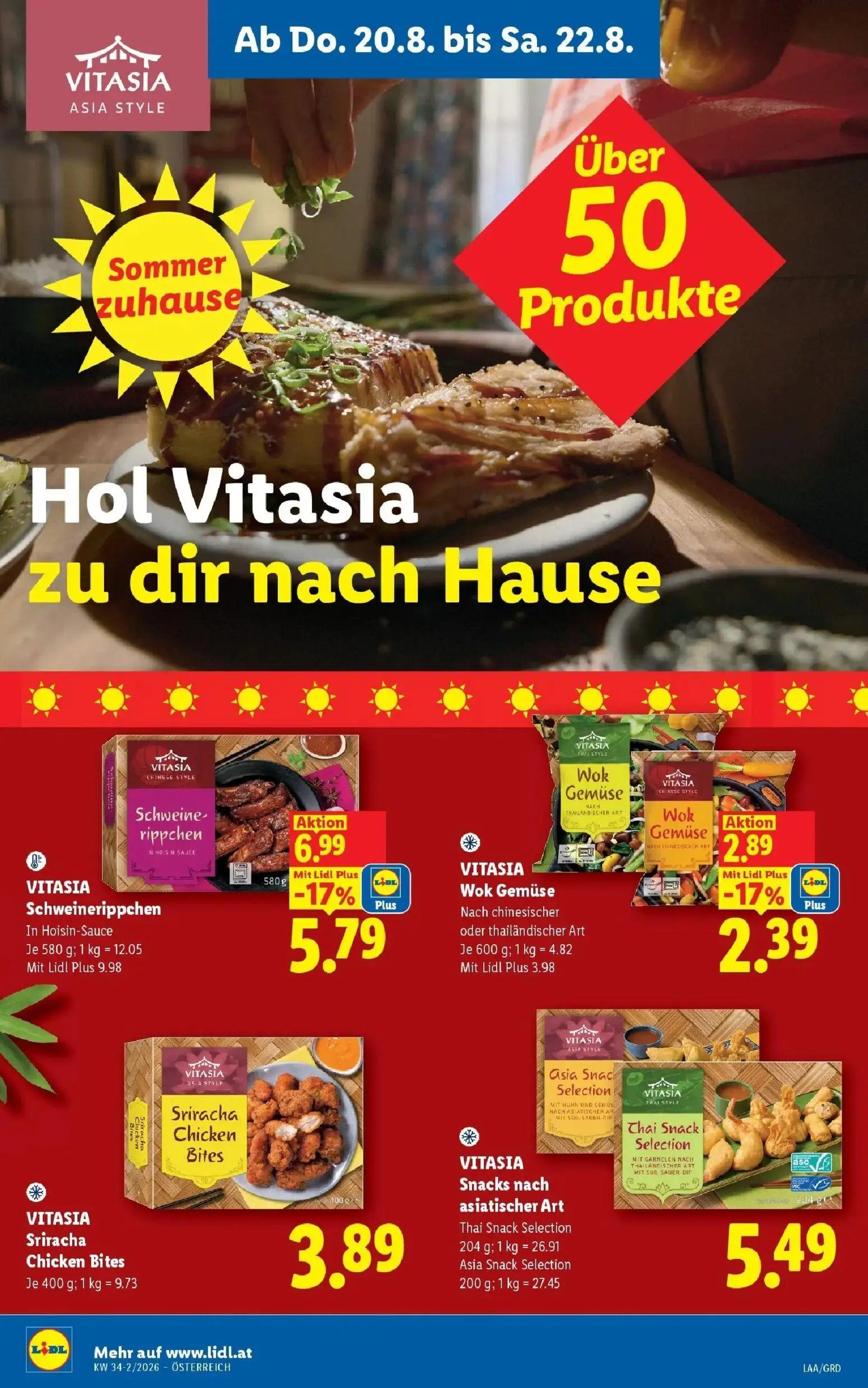 Lidl Prospekt, Seite 14 von 55 — Schweinerippchen In Hoisin-Sauce, Wok Gemüse Nach chinesischer oder thailändischer Art, Sri…