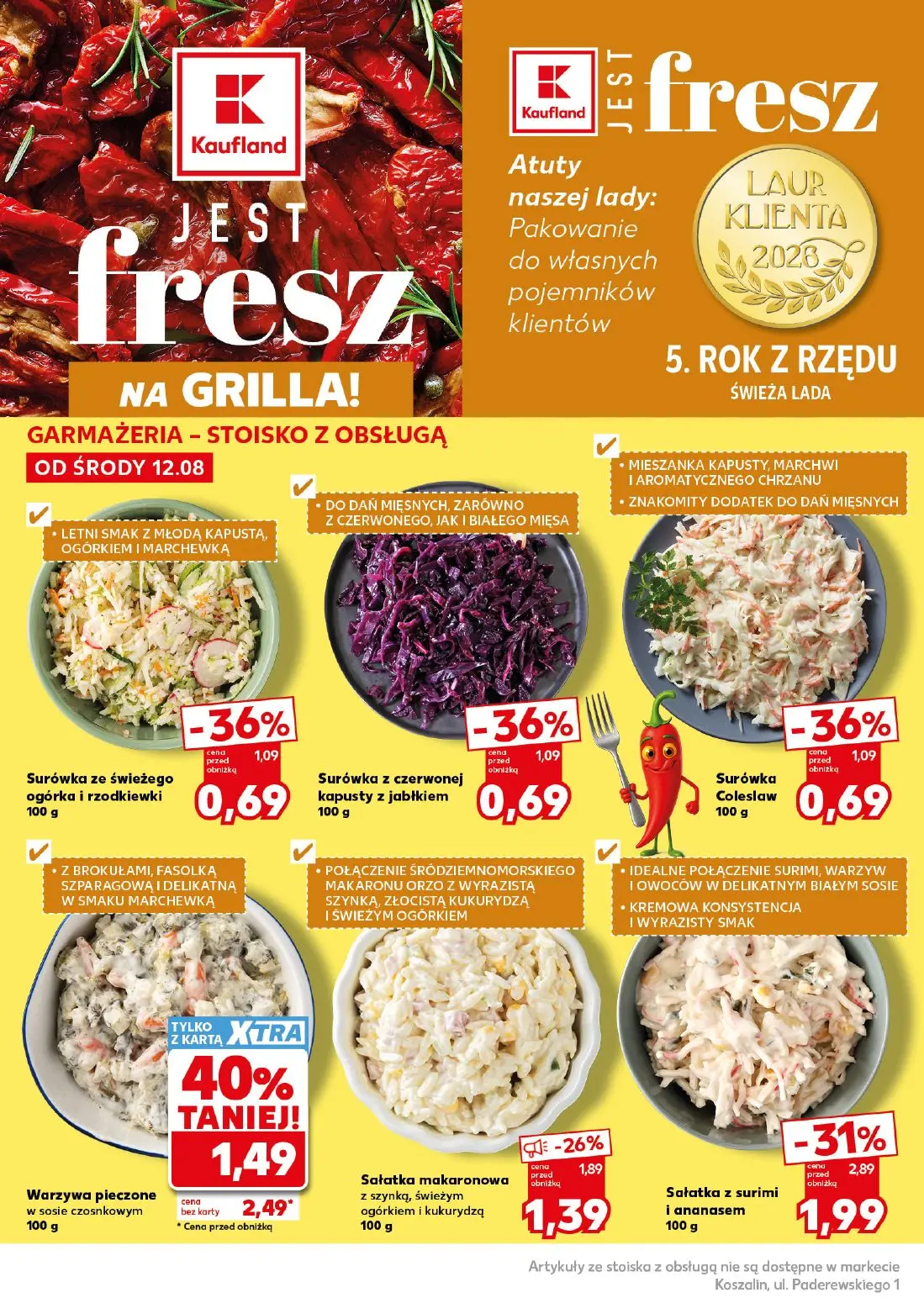 Kaufland gazetka, strona 16 z 32 — Warzywa pieczone w sosie czosnkowym, Sałatka z surimi i ananasem, Sałatka makaronowa z sz…