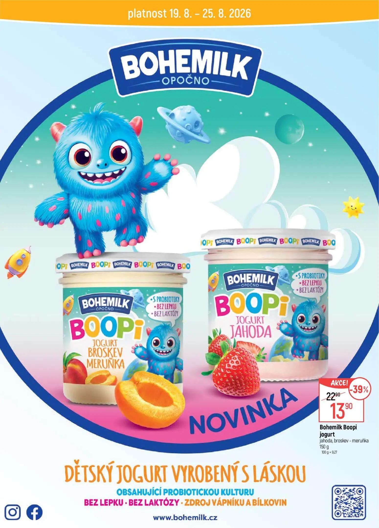 GLOBUS leták, strana 22 z 41 — Bohemilk Boopi jogurt jahoda, broskev - meruňka