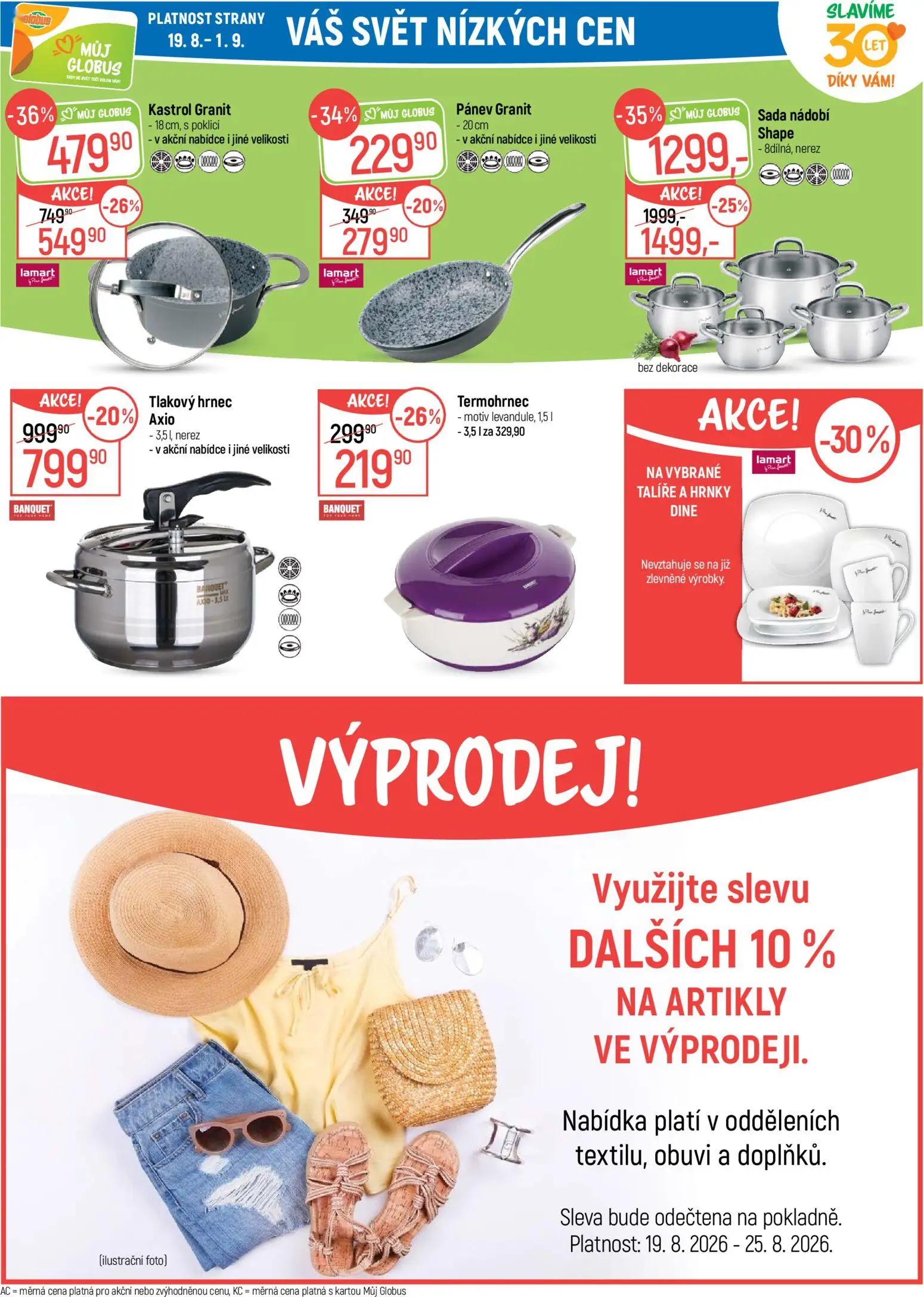 GLOBUS leták, strana 30 z 41 — Sada nádobí Shape, Kastrol Granit, Tlakový hrnec Axio
