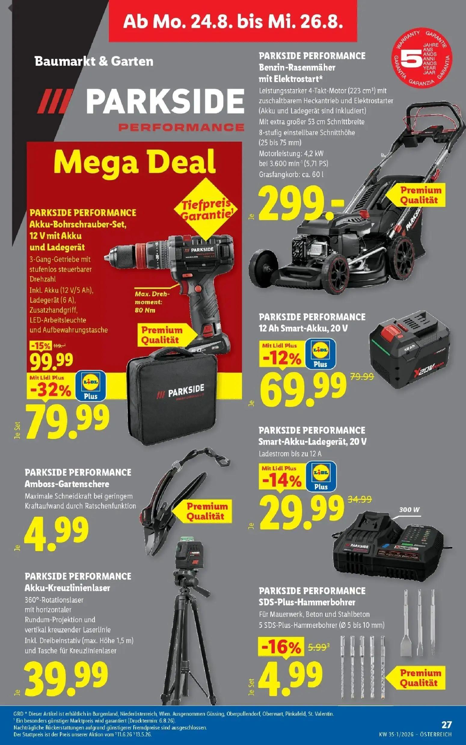 Lidl Prospekt, Seite 32 von 55 — PARKSIDE PERFORMANCE Akku-Bohrschrauber-Set, 12 V mit Akku und Ladegerät, PARKSIDE PERFORMA…