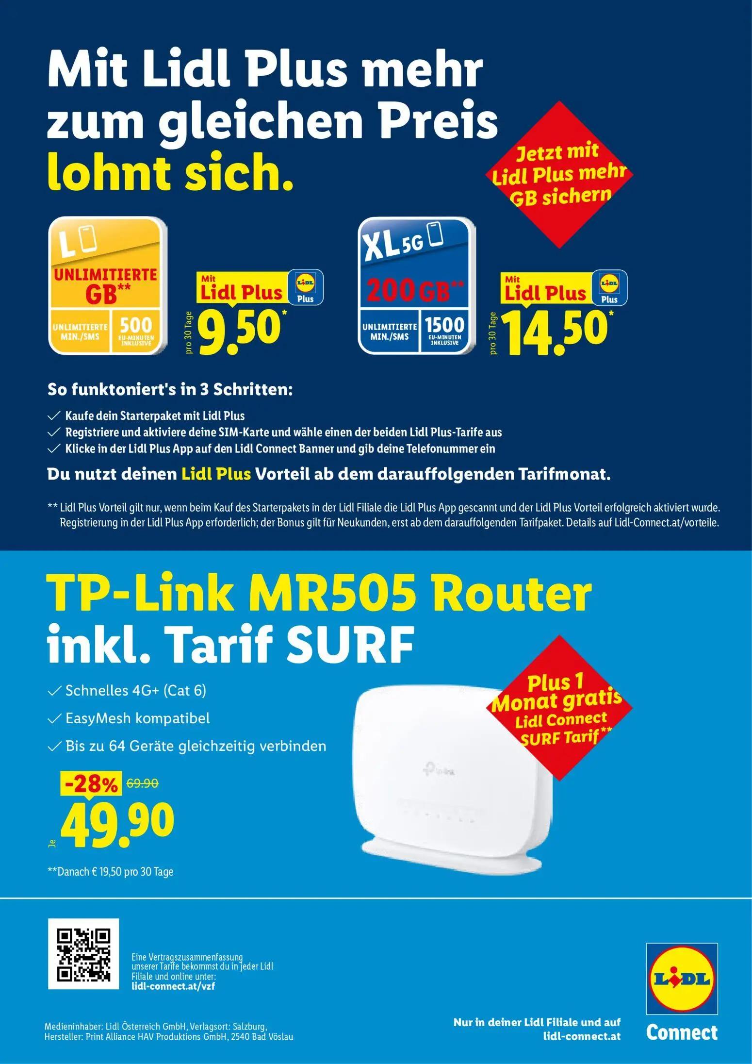 Lidl Prospekt, Seite 3 von 4 — TP-Link MR505 Router inkl. Tarif SURF, Lidl Plus, Lidl Plus XL5G