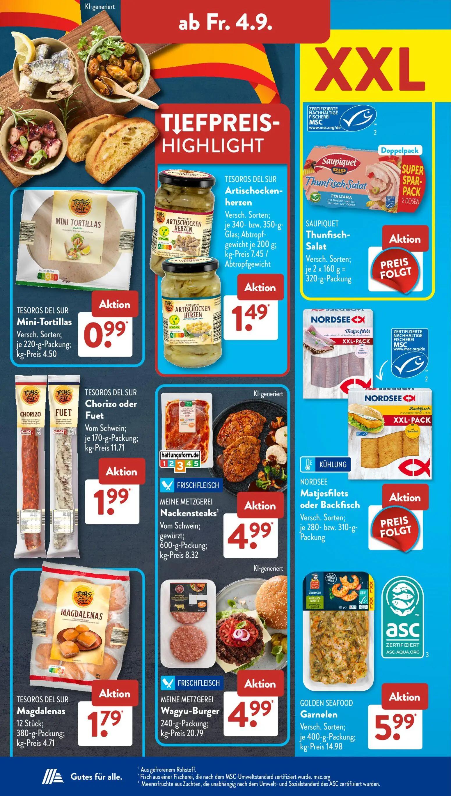 Aldi Süd Prospekt, Seite 13 von 20 — TESOROS DEL SUR Chorizo oder Fuet, MEINE METZGEREI Nackensteaks, MEINE METZGEREI Wagyu-…