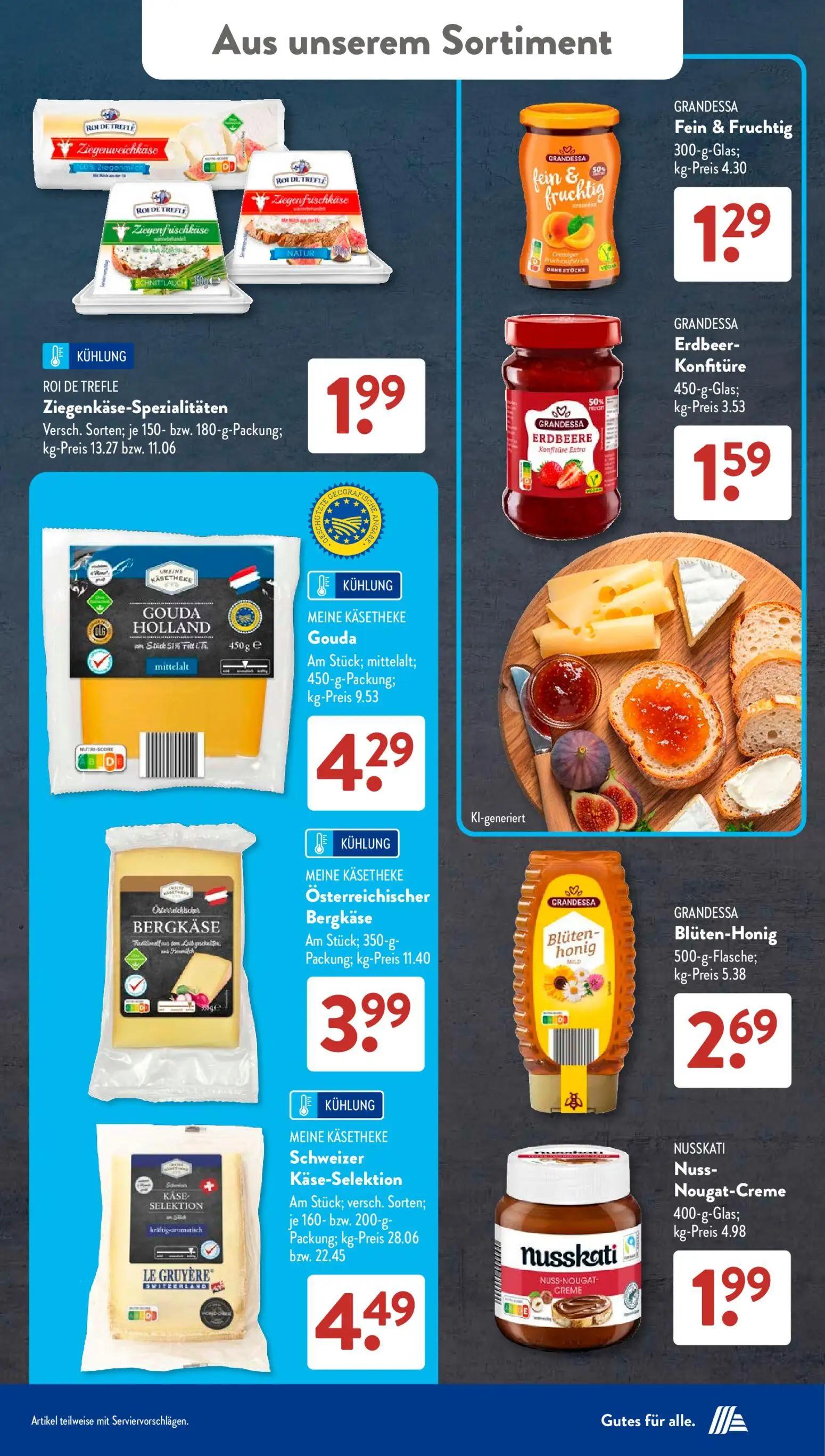 Aldi Süd Prospekt, Seite 17 von 20 — ROI DE TREFLE Ziegenkäse-Spezialitäten, GRANDESSA Fein & Fruchtig, GRANDESSA Erdbeer-Ko…