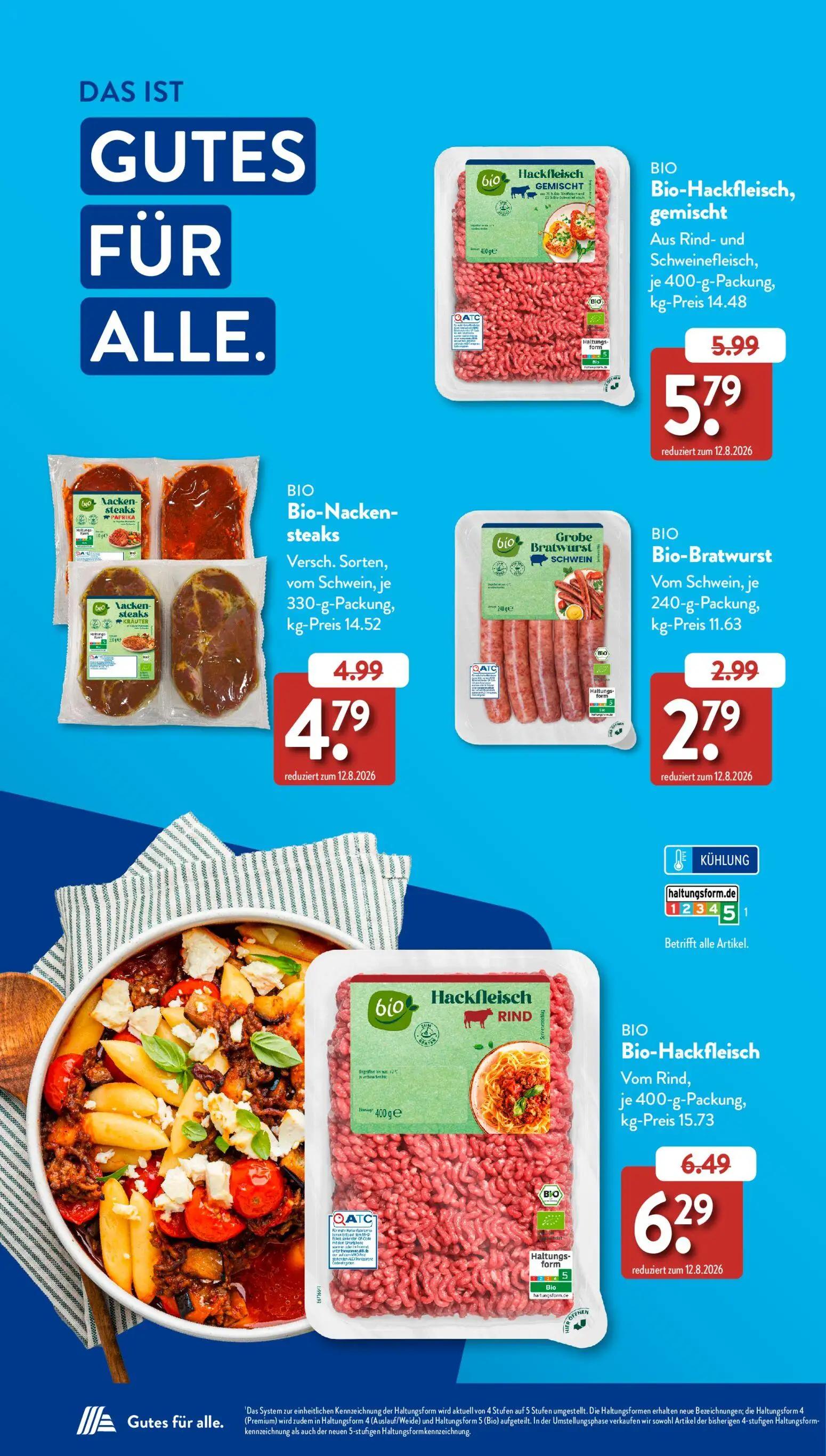 Aldi Süd Prospekt, Seite 2 von 56 — Bio-Nacken-steaks, Bio-Bratwurst