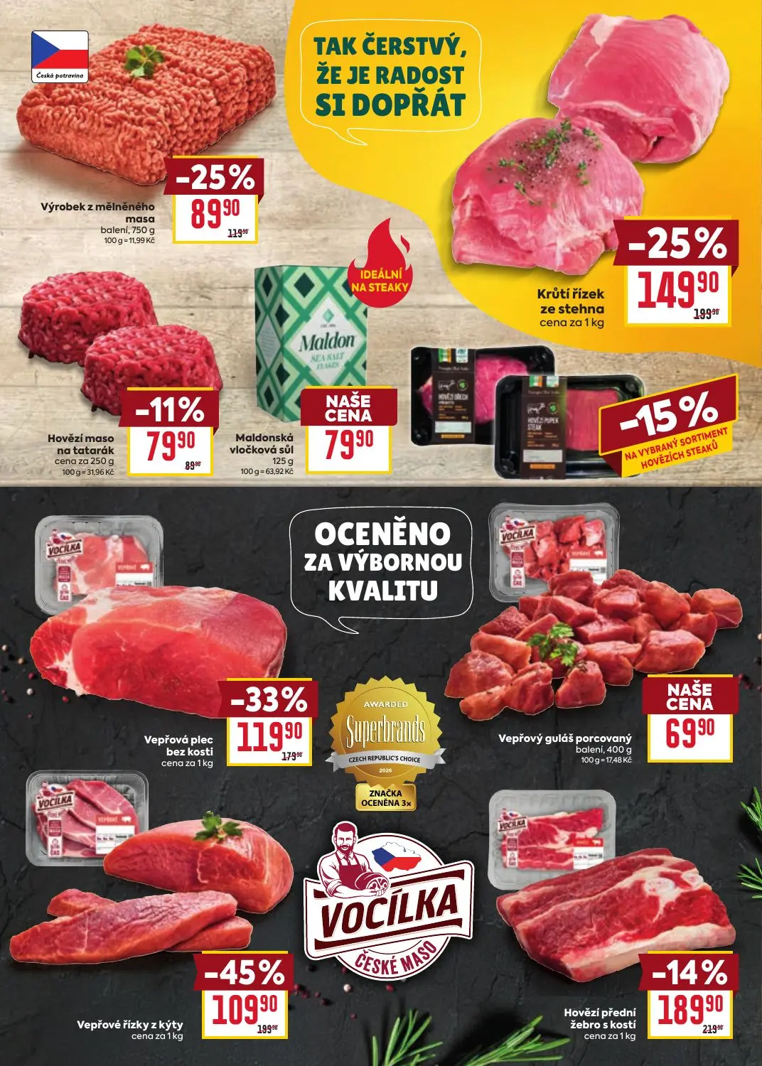 Billa leták, strana 3 z 33 — Vepřové řízky z kýty