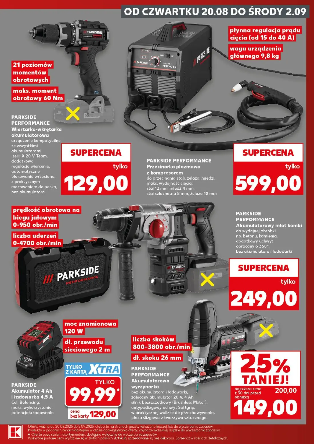 Kaufland gazetka, strona 3 z 16 — PARKSIDE PERFORMANCE Akumulatorowa wyrzynarka, PARKSIDE Akumulator 4 Ah i ładowarka 4,5 A,…