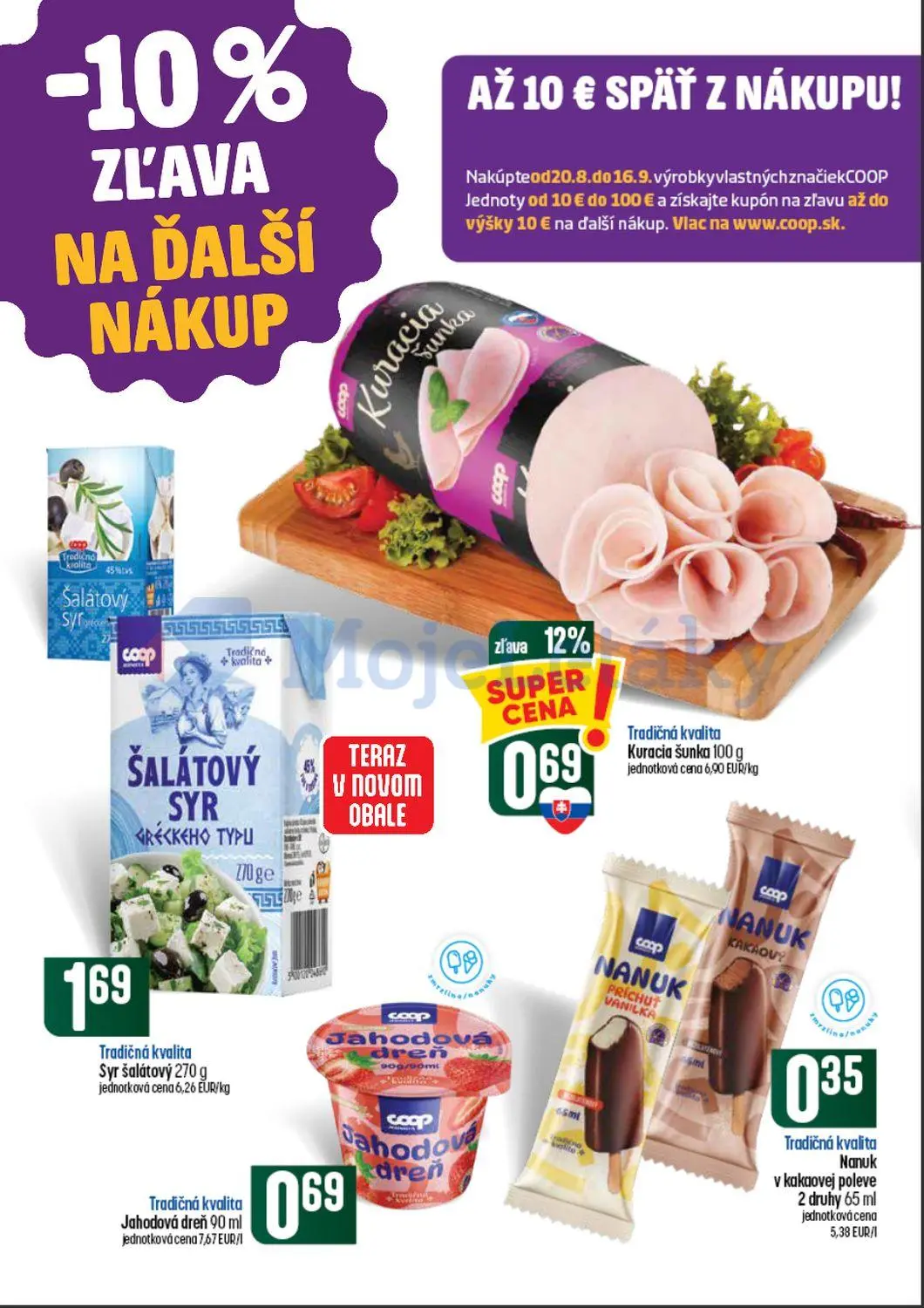 Coop Tempo leták, strana 10 z 62 — Kuracia šunka, Syr šalátový, Jahodová dreň