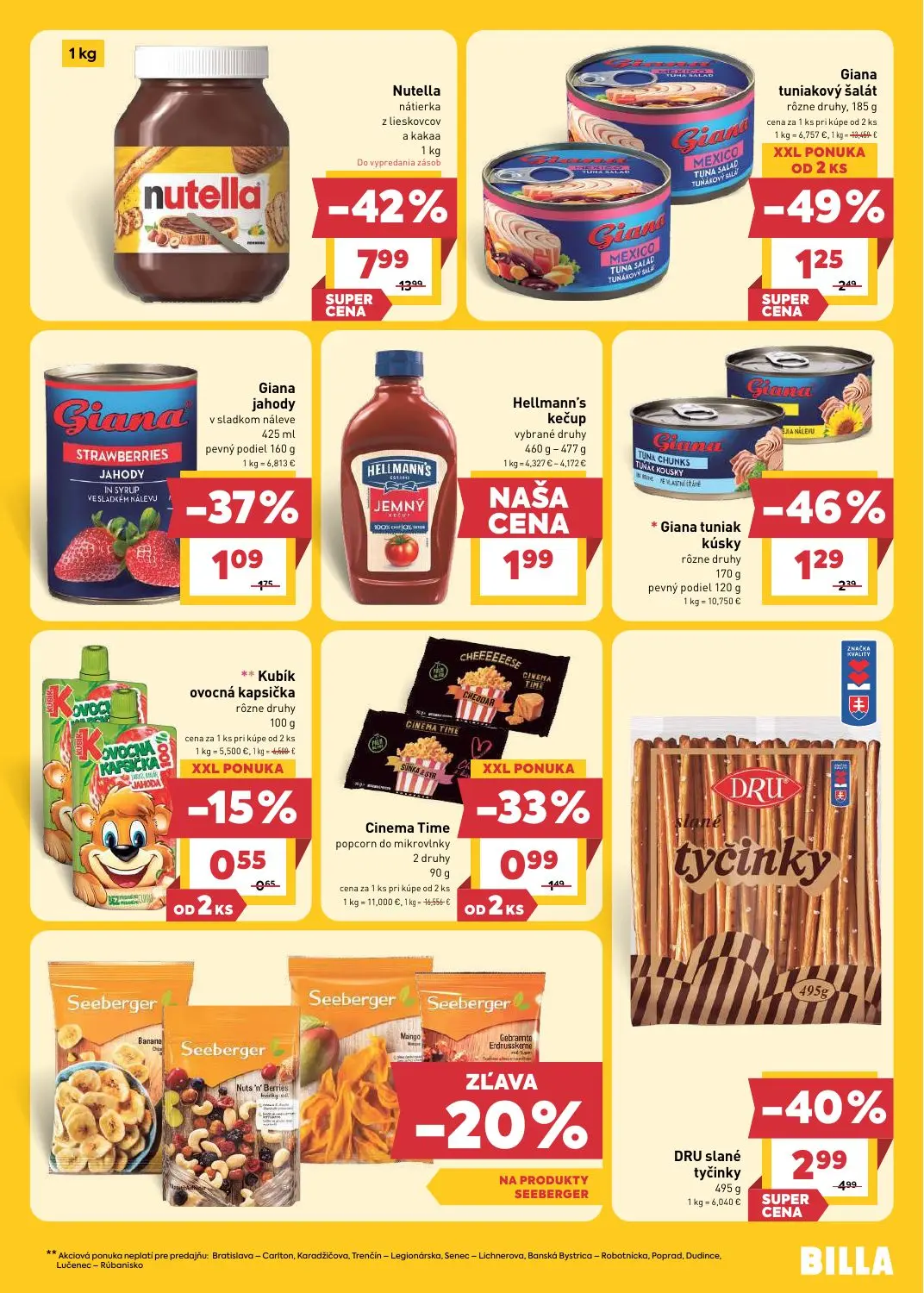 Billa leták, strana 15 z 32 — Nutella nátierka z lieskovcov a kakaa