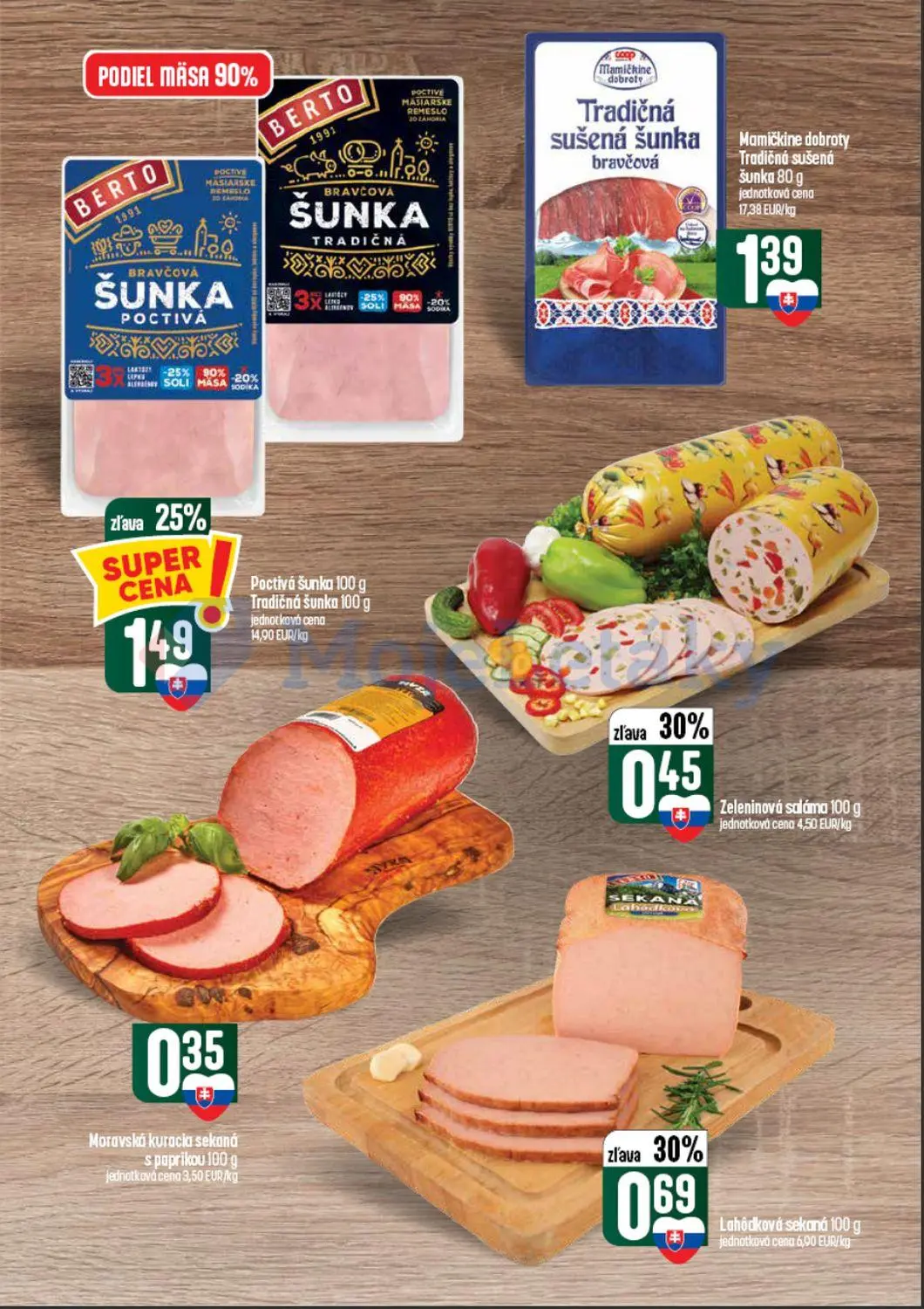 Coop Tempo leták, strana 17 z 62 — Poctivá šunka, Tradičná šunka, Lahôdková sekaná