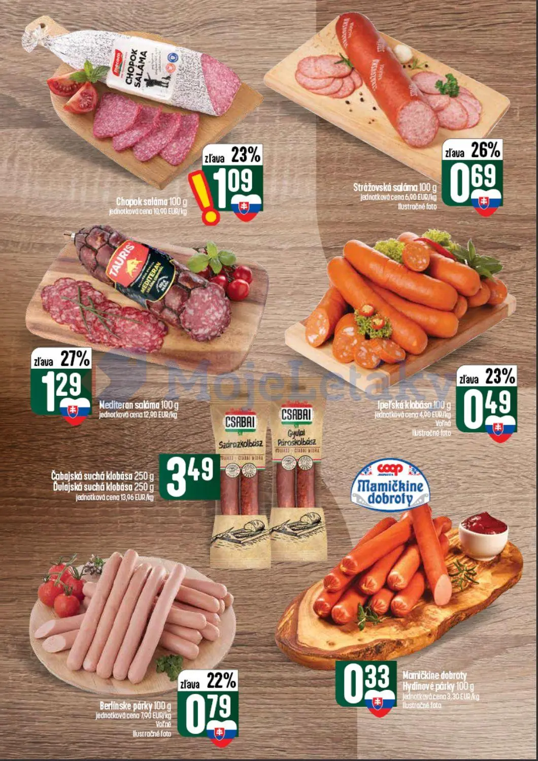 Coop Tempo leták, strana 18 z 62 — Mediteran saláma, Chopok saláma, Strážovská saláma