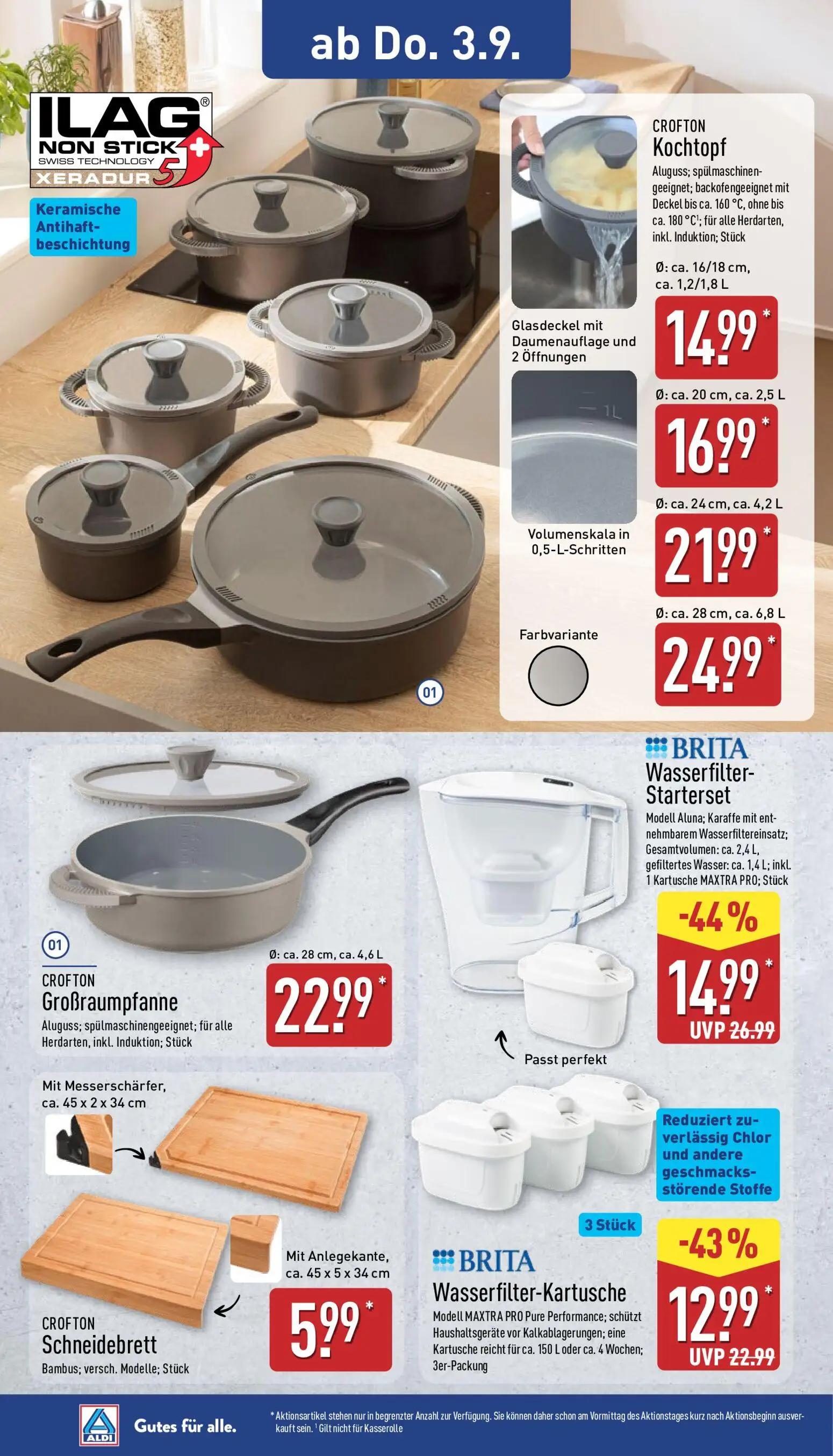 Aldi Nord Prospekt, Seite 10 von 13 — BRITA Wasserfilter-Starterset, CROFTON Kochtopf, BRITA Wasserfilter-Kartusche