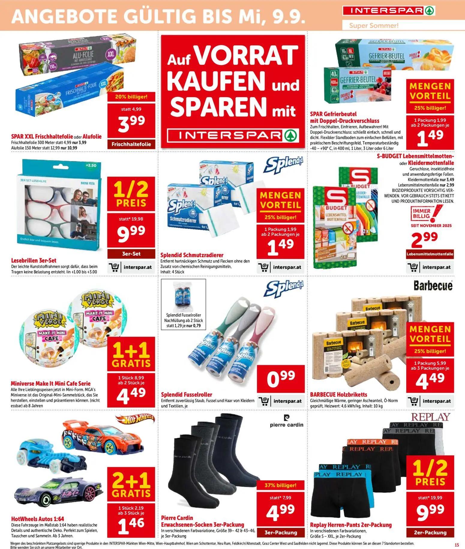 Interspar Prospekt, Seite 15 von 16 — Replay Herren-Pants 2er-Packung, Lesebrillen 3er-Set, Miniverse Make It Mini Cafe Serie