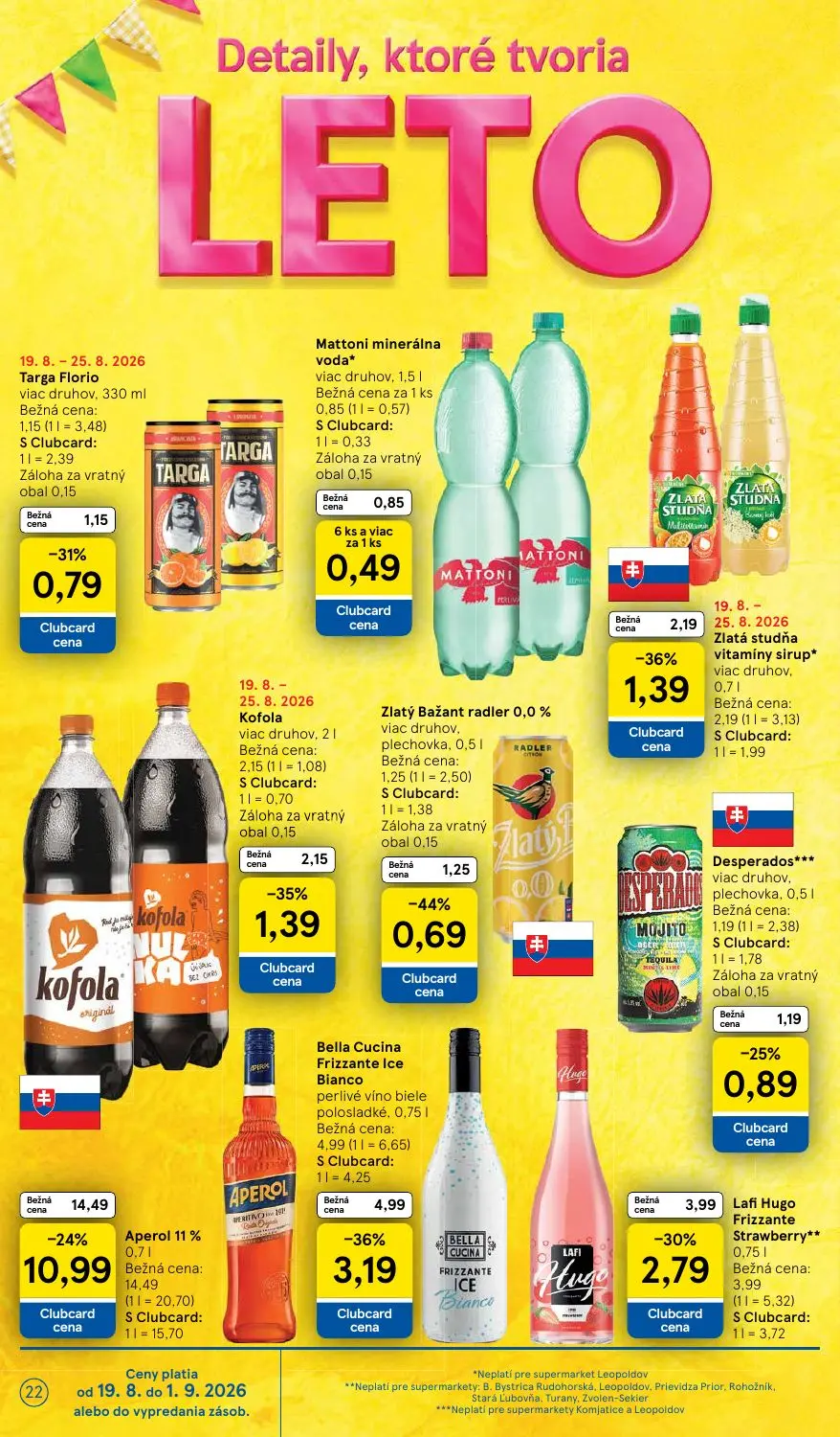 Tesco Supermarket leták, strana 22 z 30 — Lafi Hugo Frizzante Strawberry**