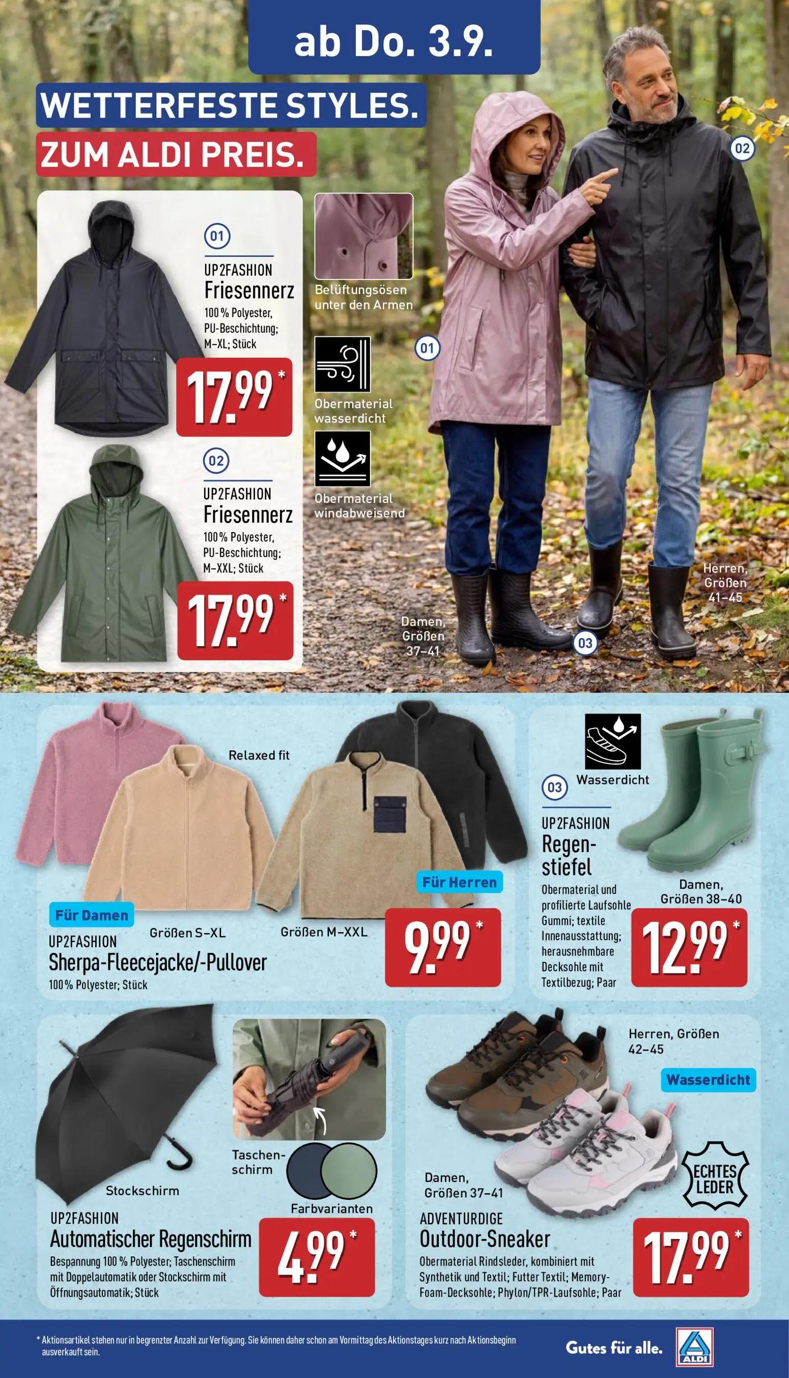 Aldi Nord Prospekt, Seite 13 von 13 — UP2FASHION Friesennerz, UP2FASHION Friesennerz, UP2FASHION Sherpa-Fleecejacke/-Pullover
