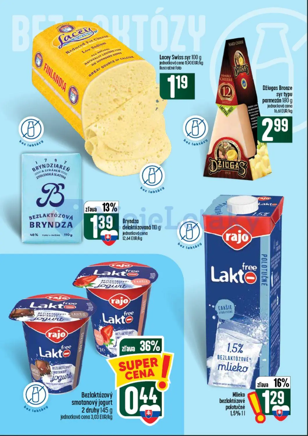 Coop Tempo leták, strana 24 z 62 — Bezlaktózový smotanový jogurt, Mlieko bezlaktózové polotučné, Bryndza delaktózovaná