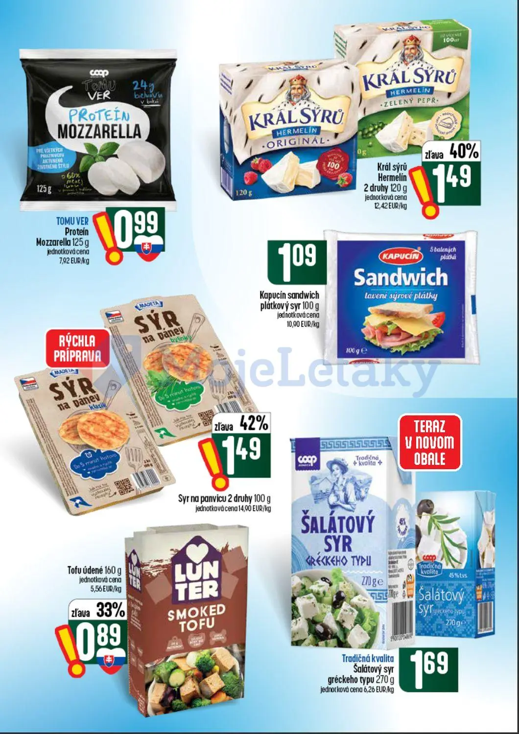 Coop Tempo leták, strana 25 z 62 — Syr na panvicu, KRÁL SÝRŮ Hermelin, SMOKED TOFU
