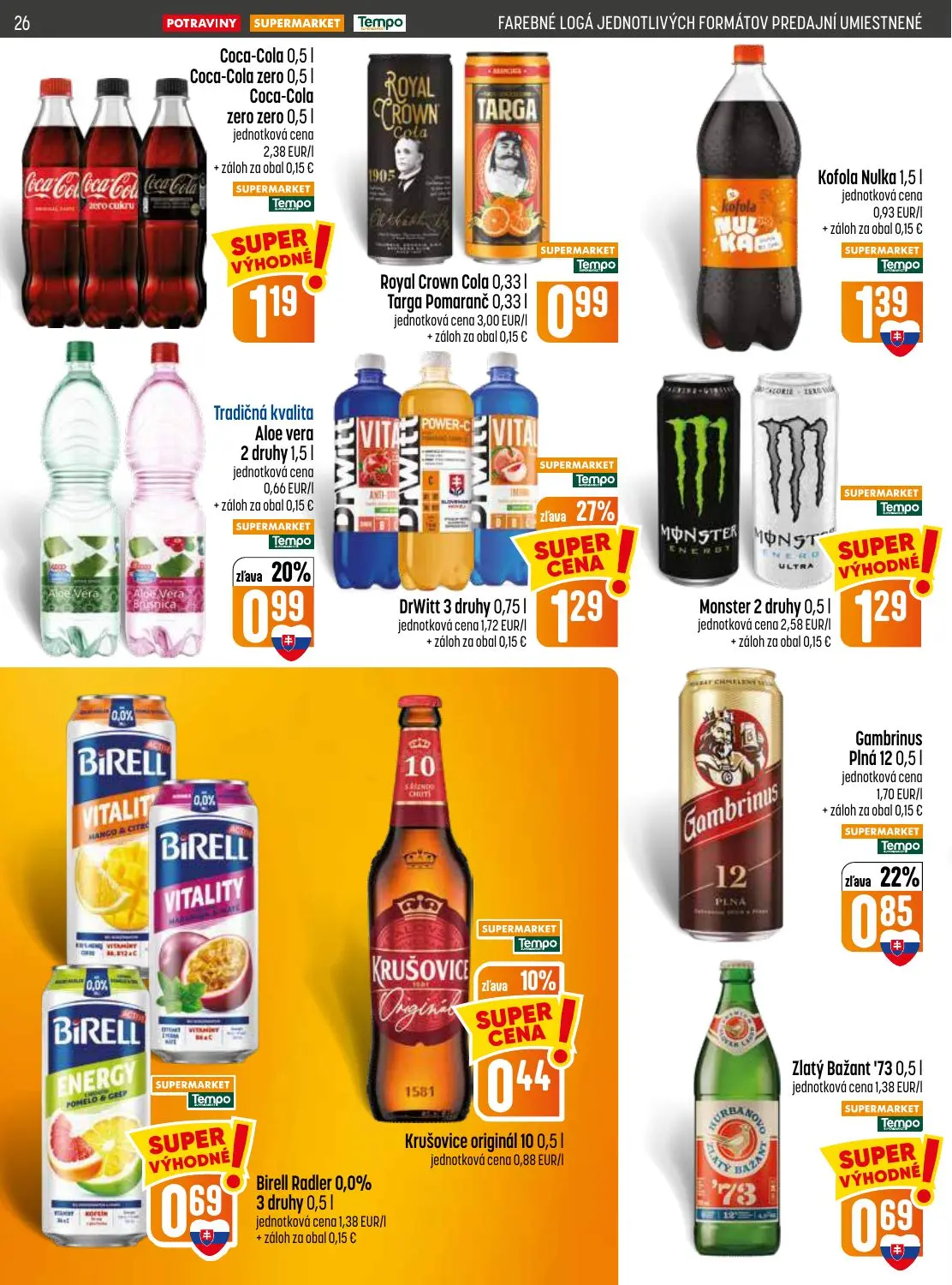 Coop Jednota leták, strana 26 z 32 — DrWitt, Aloe vera, Gambrinus Plná 12
