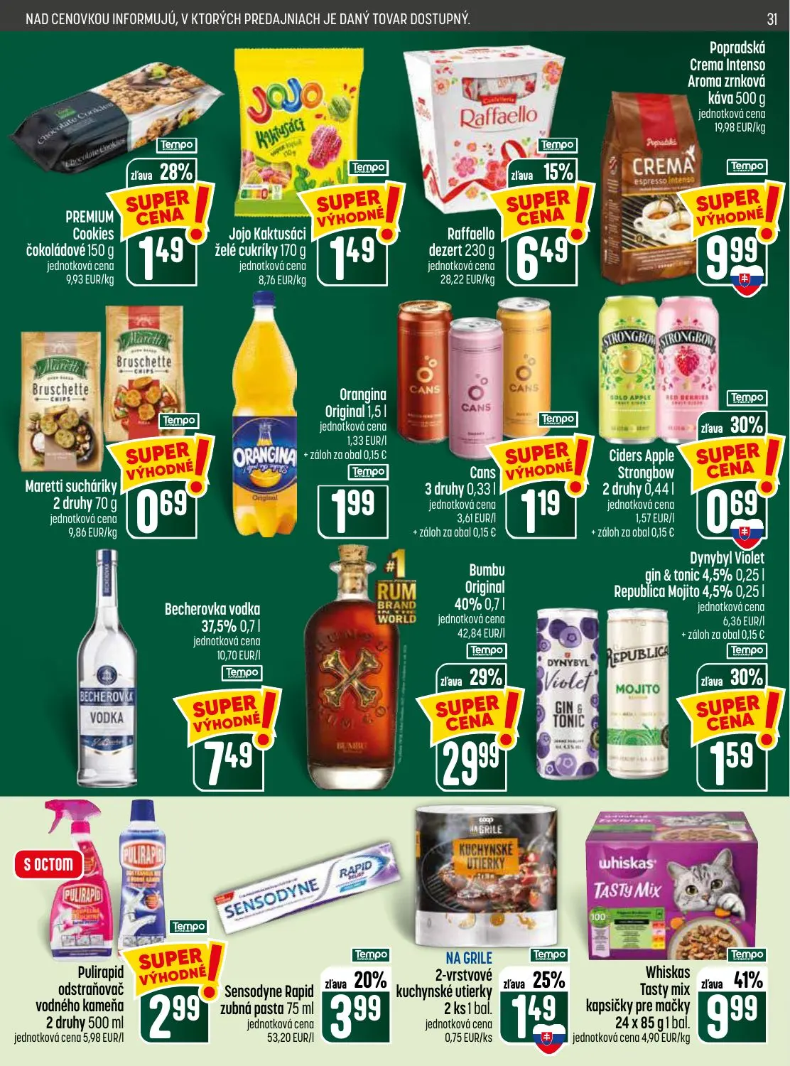 Coop Jednota leták, strana 31 z 32 — Bumbu Original, Whiskas Tasty mix kapsičky pre mačky, Raffaello dezert