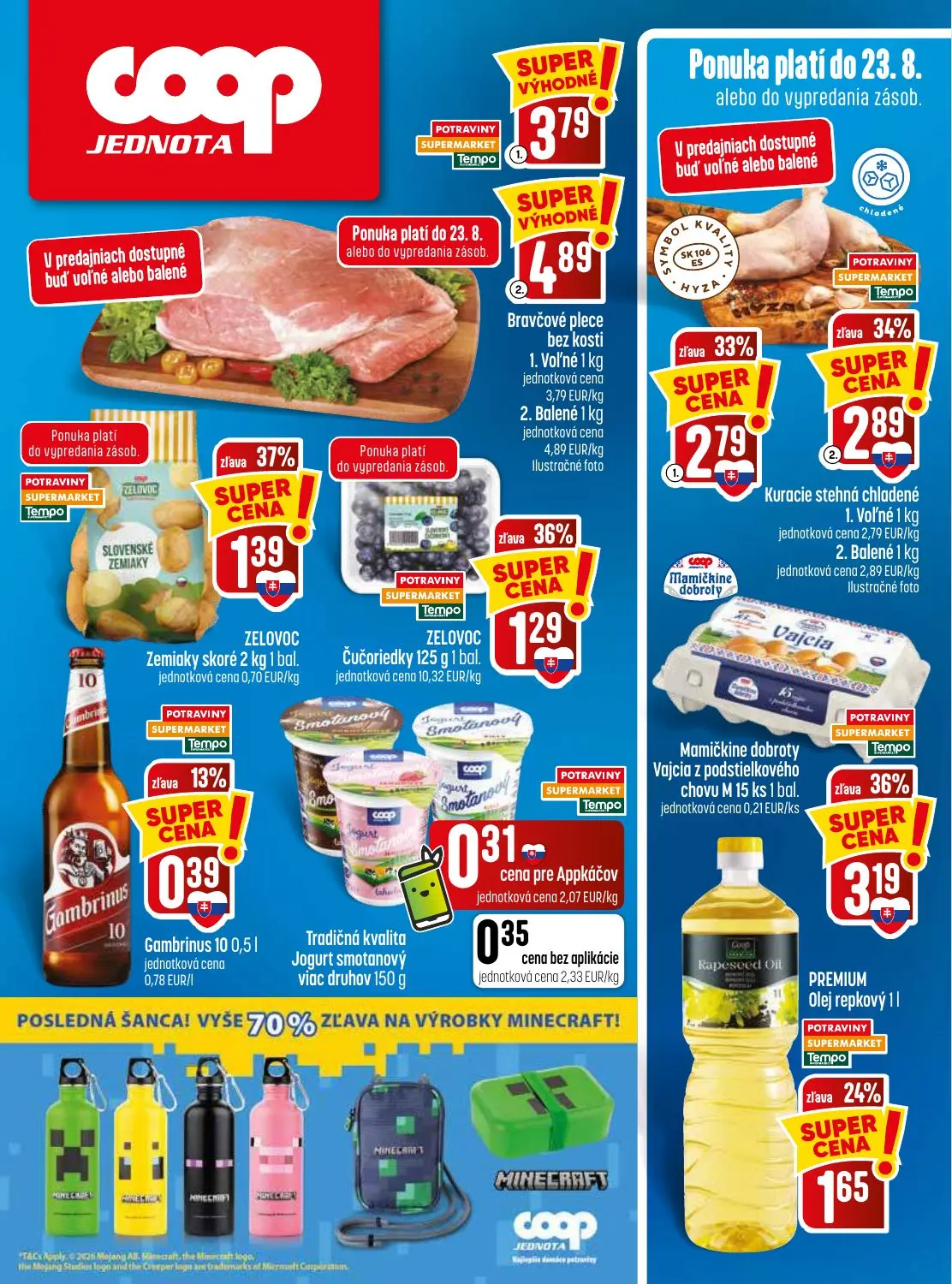 Coop Jednota leták, strana 32 z 32 — Mamičkine dobroty Vajcia z podstielkového chovu M, Kuracie stehná chladené, Kuracie ste…