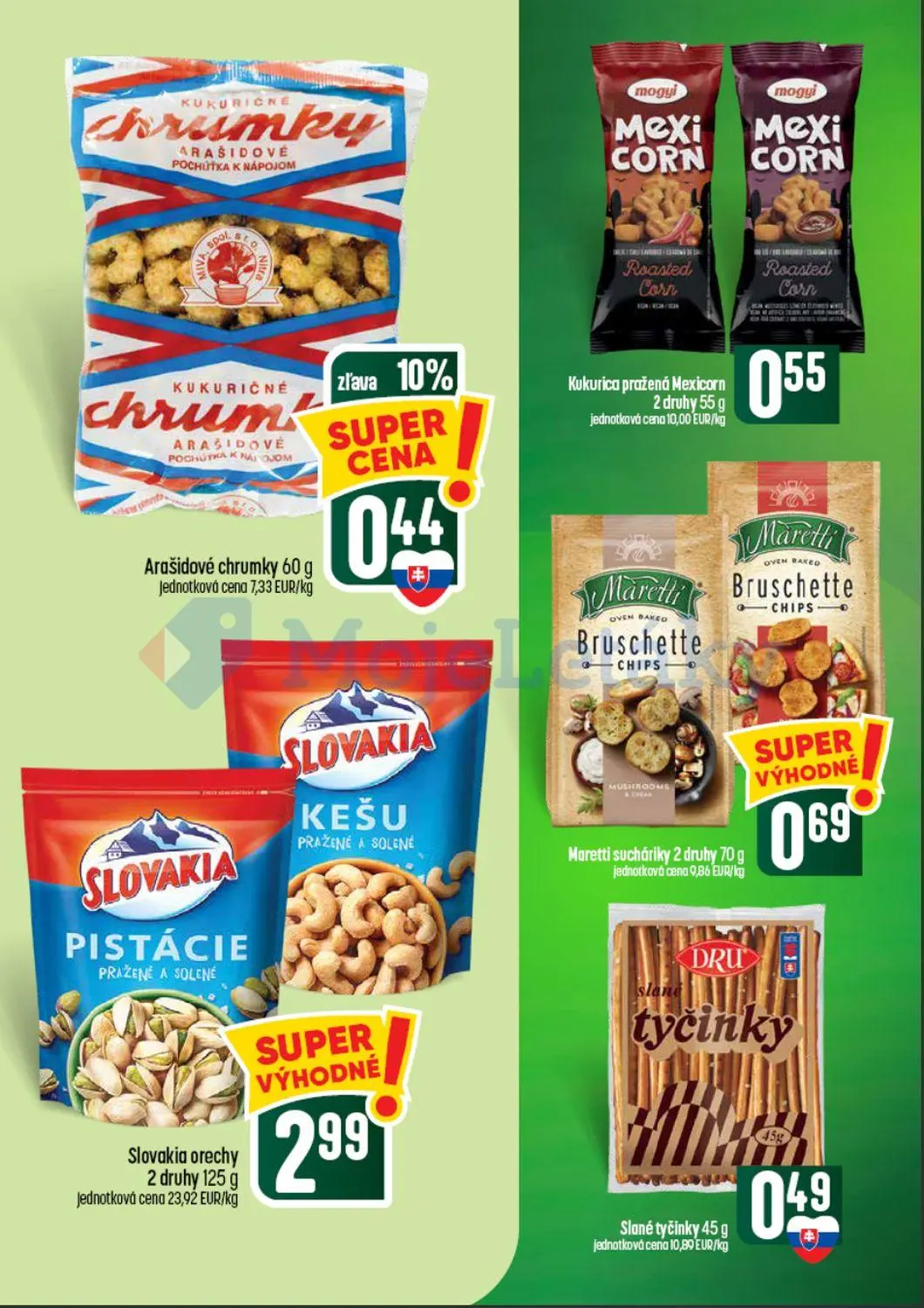 Coop Tempo leták, strana 44 z 62 — Arašidové chrumky, Kukurica pražená Mexicorn, Slovakia orechy
