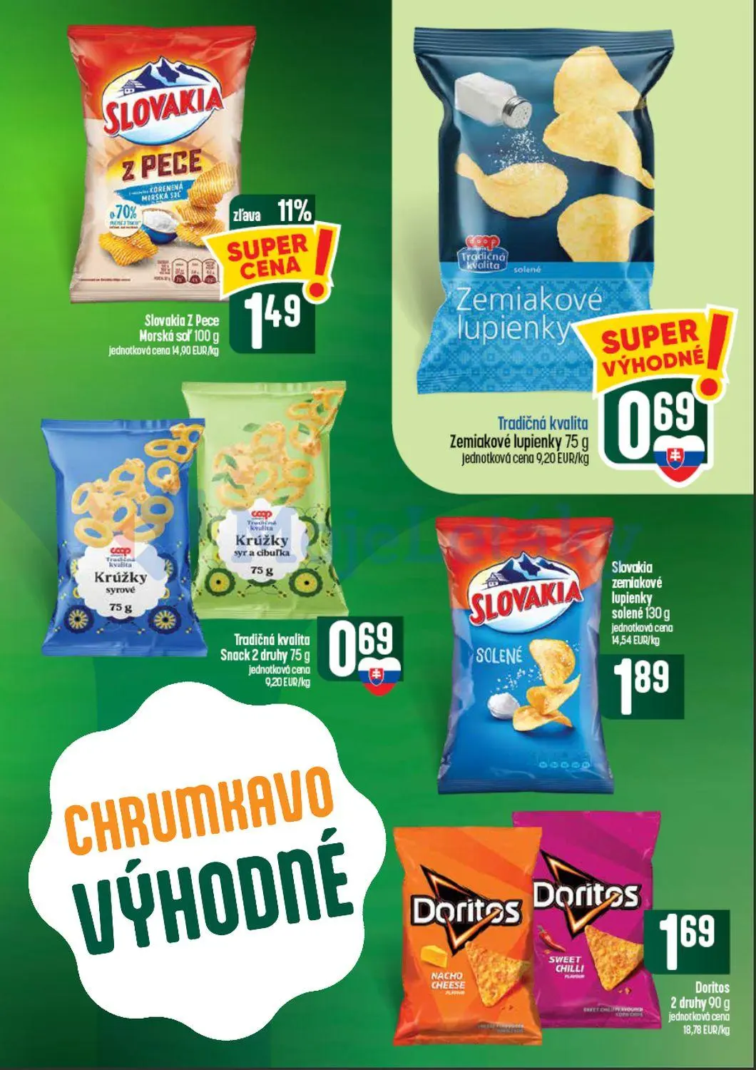Coop Tempo leták, strana 45 z 62 — Slovakia Z Pece Morská soľ, Tradičná kvalita Zemiakové lupienky, Tradičná kvalita Snack