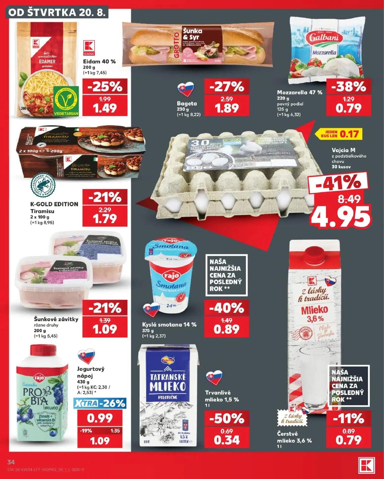 Kaufland leták, strana 34 z 76 — Kyslá smotana 14%