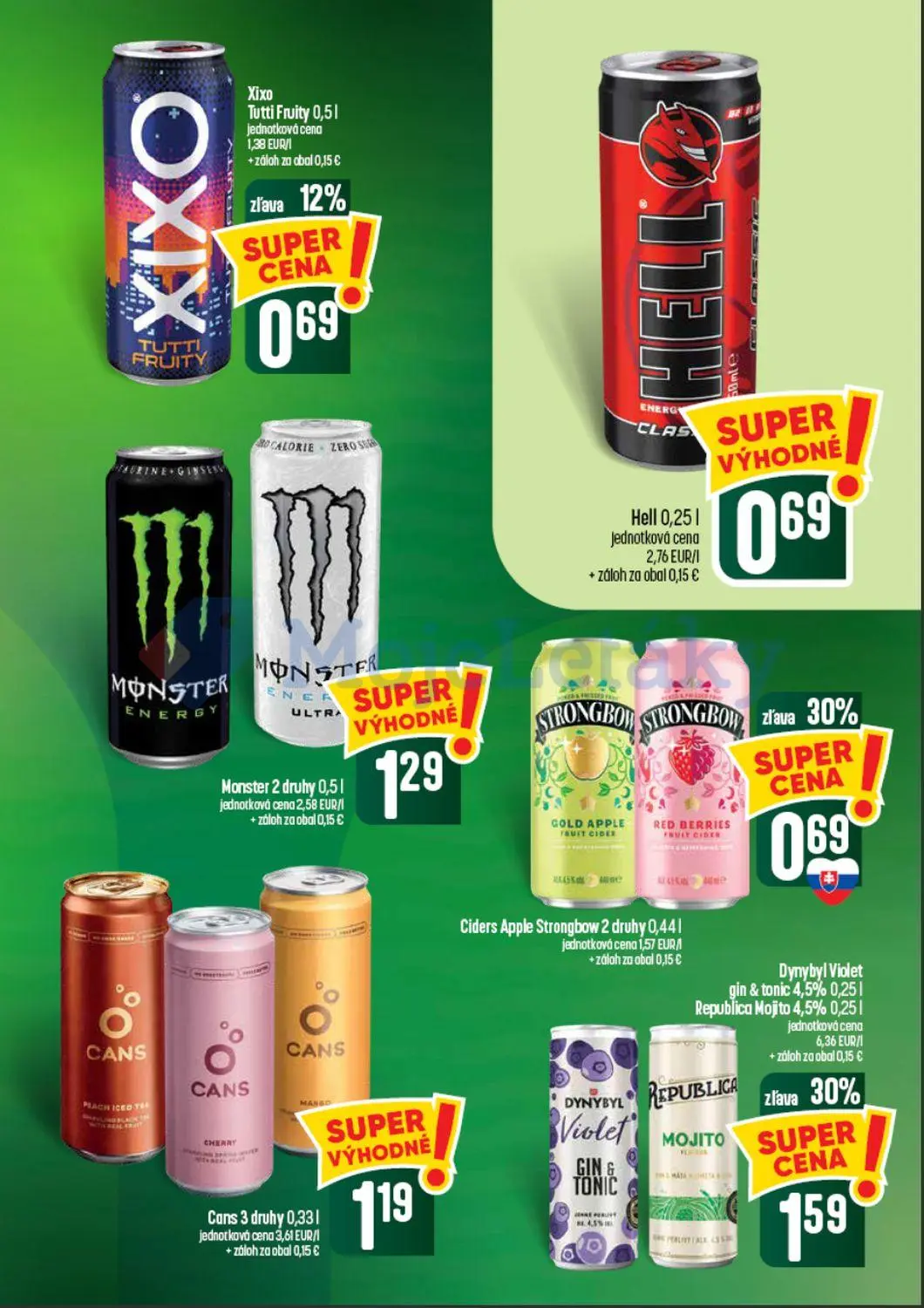 Coop Tempo leták, strana 51 z 62 — Dynybyl Violet gin & tonic, Ciders Apple Strongbow, Xixo Tutti Fruity