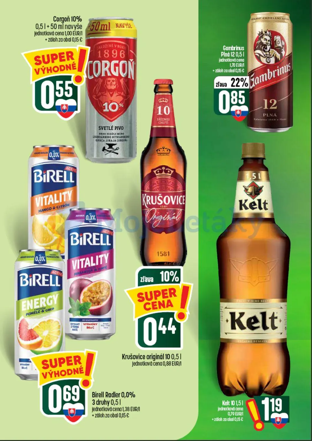 Coop Tempo leták, strana 52 z 62 — Gambrinus Plná 12, Krušovice originál 10, Corgoň 10%