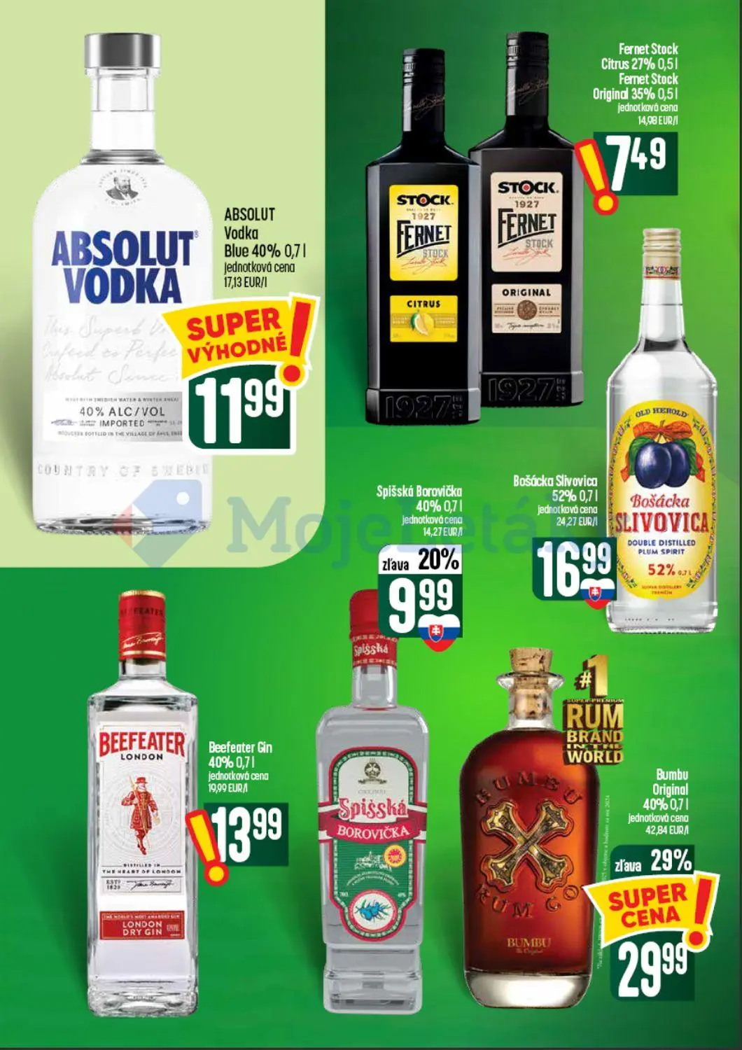 Coop Tempo leták, strana 54 z 62 — Bumbu Original, Spišská Borovička, Absolut Vodka Blue
