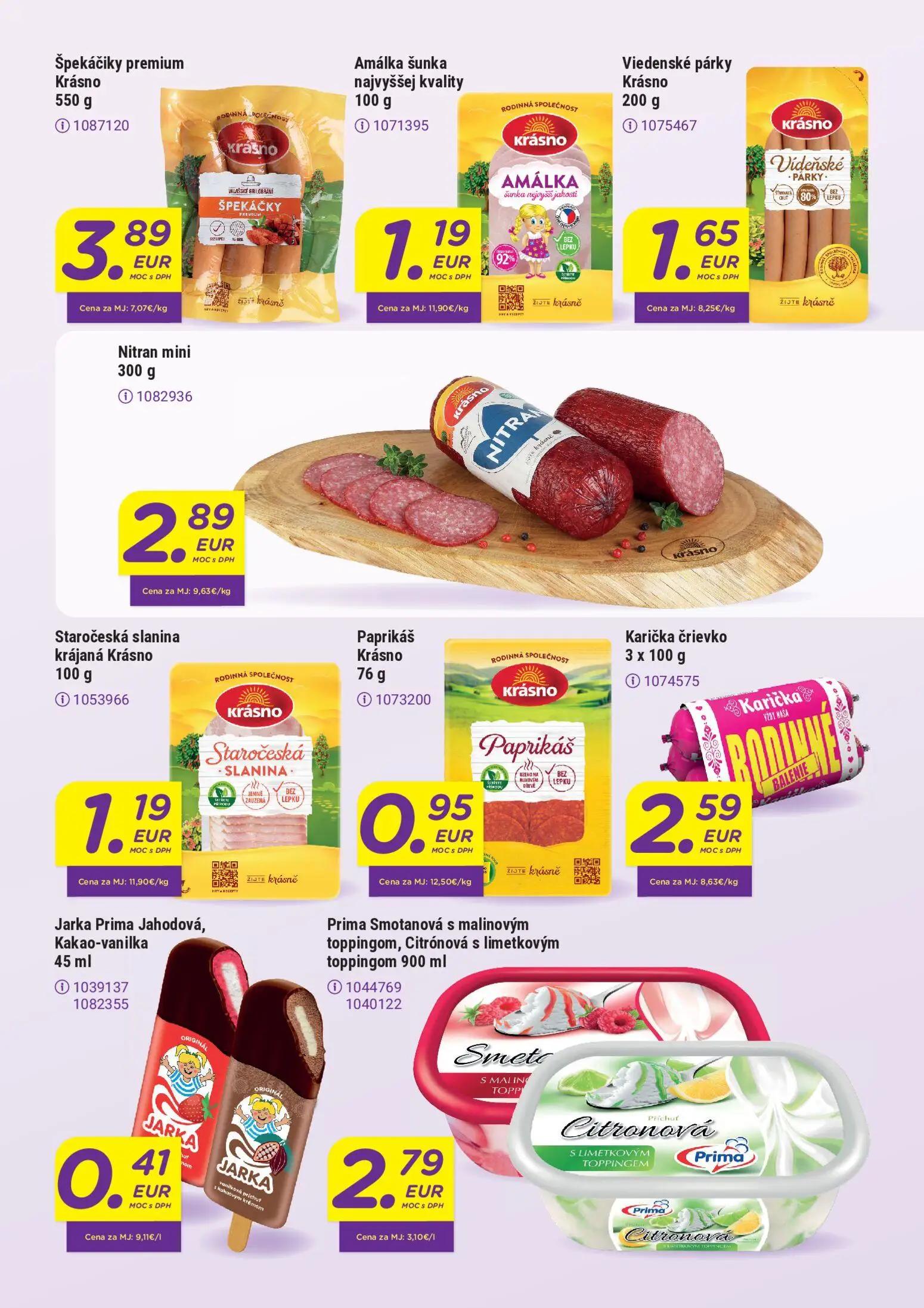 Libex leták, strana 2 z 4 — Špekáčiky premium Krásno, Amálka šunka najvyššej kvality, Viedenské párky Krásno