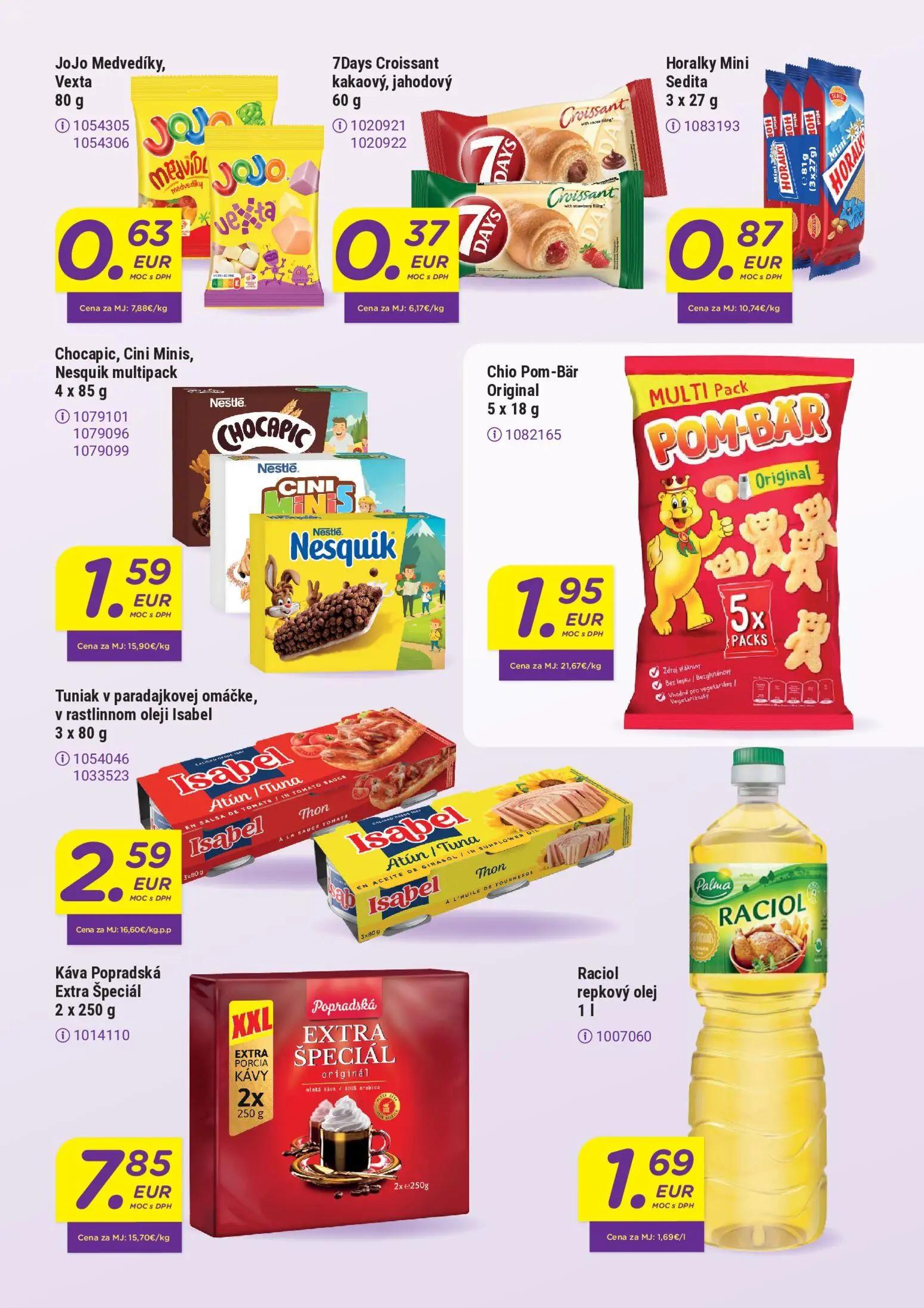 Libex leták, strana 3 z 4 — JoJo Medvedíky, Vexta, 7Days Croissant kakaový, jahodový, Horalky Mini Sedita