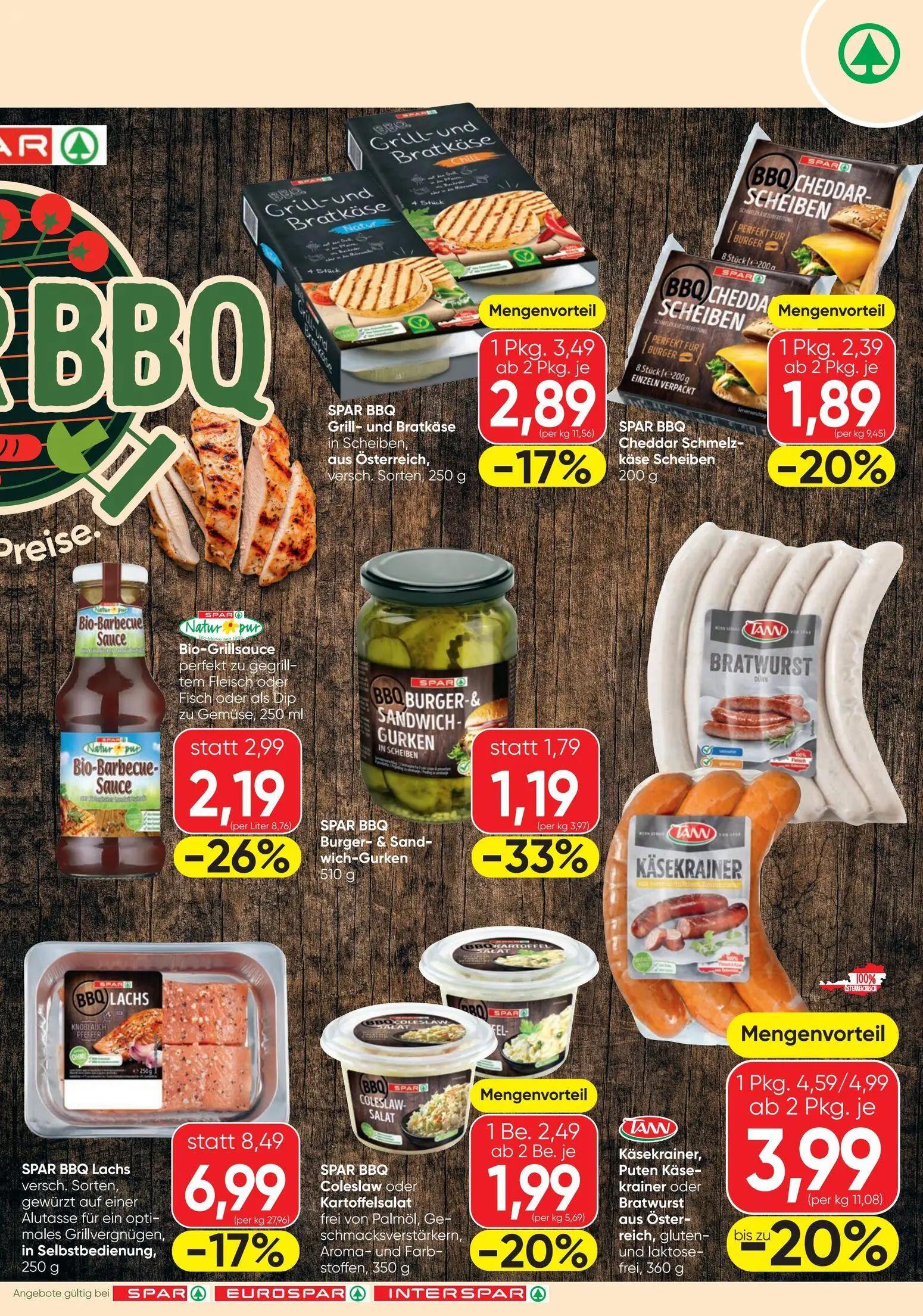 Spar Prospekt, Seite 3 von 4 — SPAR BBQ Lachs versch. Sorten, gewürzt auf einer Alutasse für ein opti-males Grillvergnügen, …