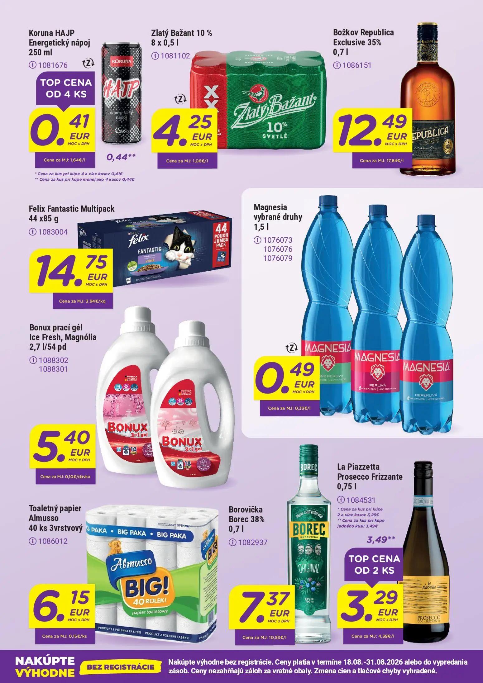 Libex leták, strana 4 z 4 — La Piazzetta Prosecco Frizzante, Koruna HAJP Energetický nápoj, Zlatý Bažant 10%