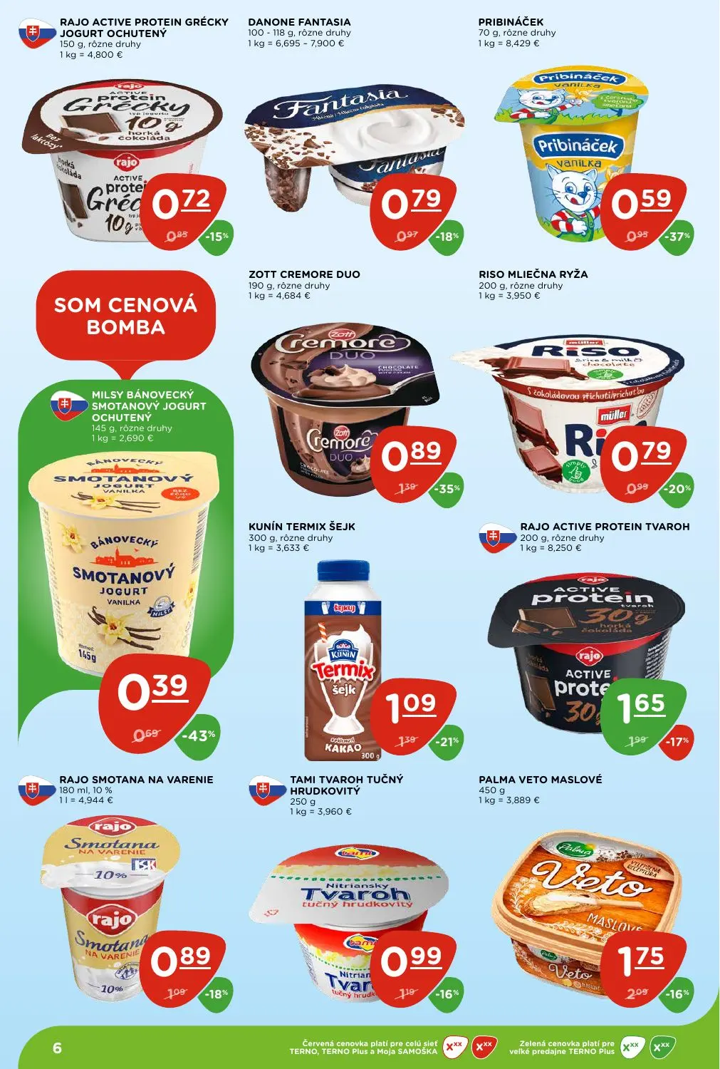 Terno leták, strana 6 z 29 — ZOTT CREMORE DUO, PRIBINÁČEK, RAJO ACTIVE PROTEIN TVAROH