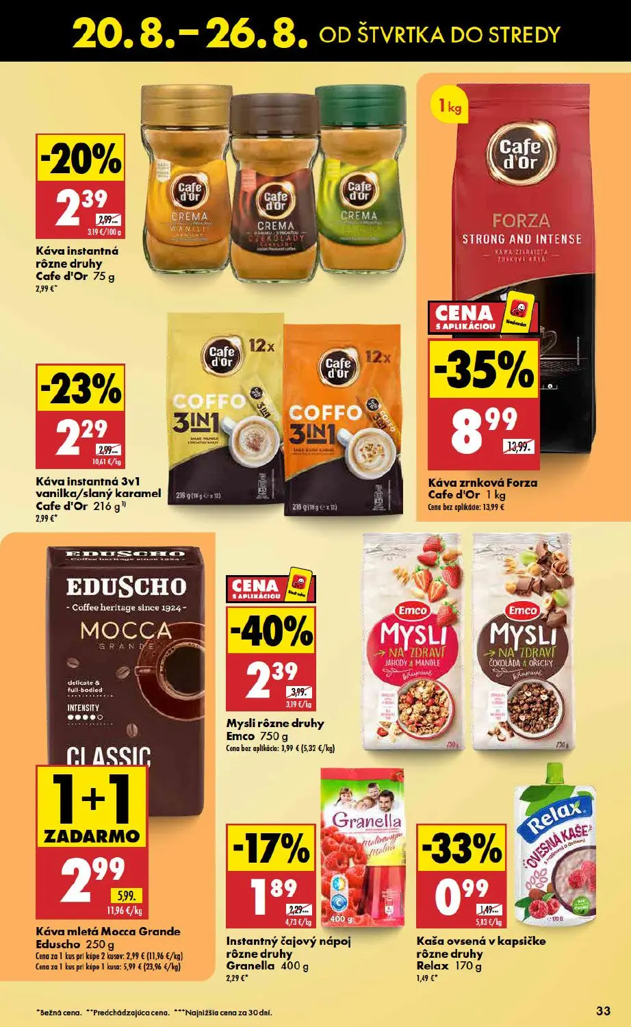 Biedronka leták, strana 33 z 48 — Káva zrnková Forza Cafe d'Or