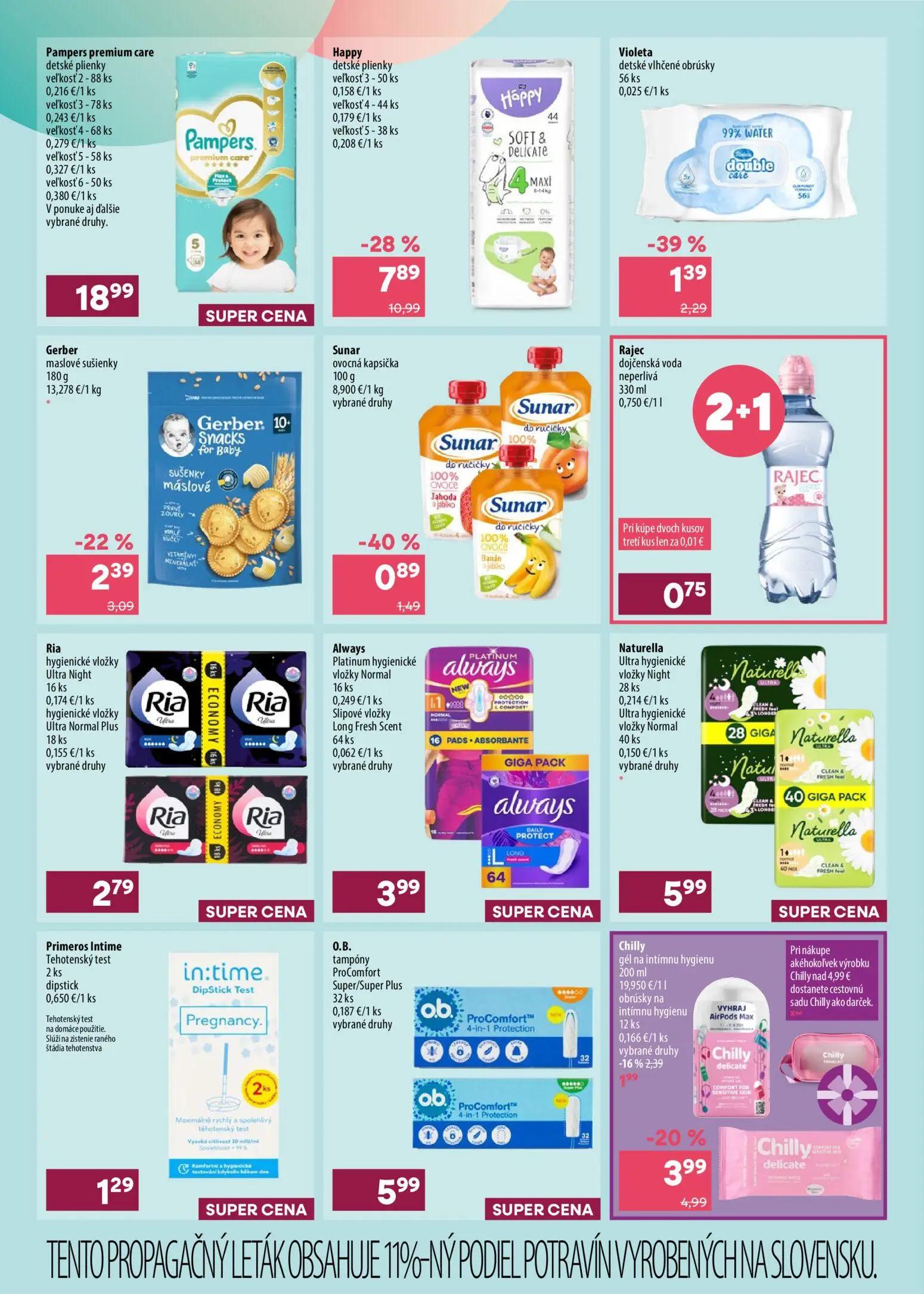 101 Drogerie leták, strana 10 z 16 — Happy detské plienky, Chilly gél na intímnu hygienu, Violeta detské vlhčené obrúsky