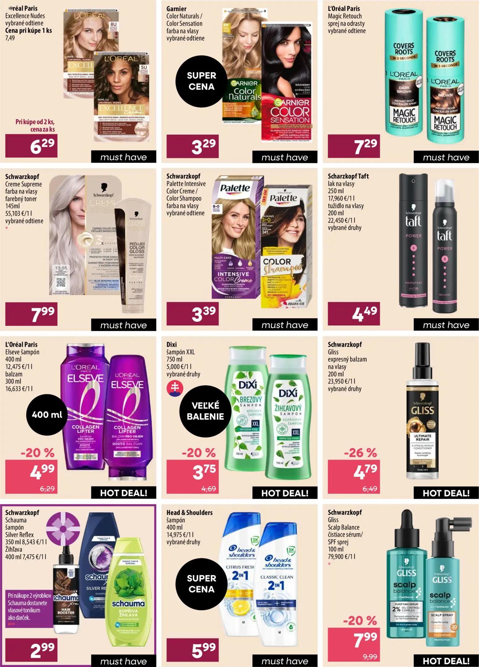101 Drogerie leták, strana 16 z 16 — Schwarzkopf Gliss Scalp Balance čistiace sérum/SPF sprej, Schwarzkopf Gliss expresný ba…