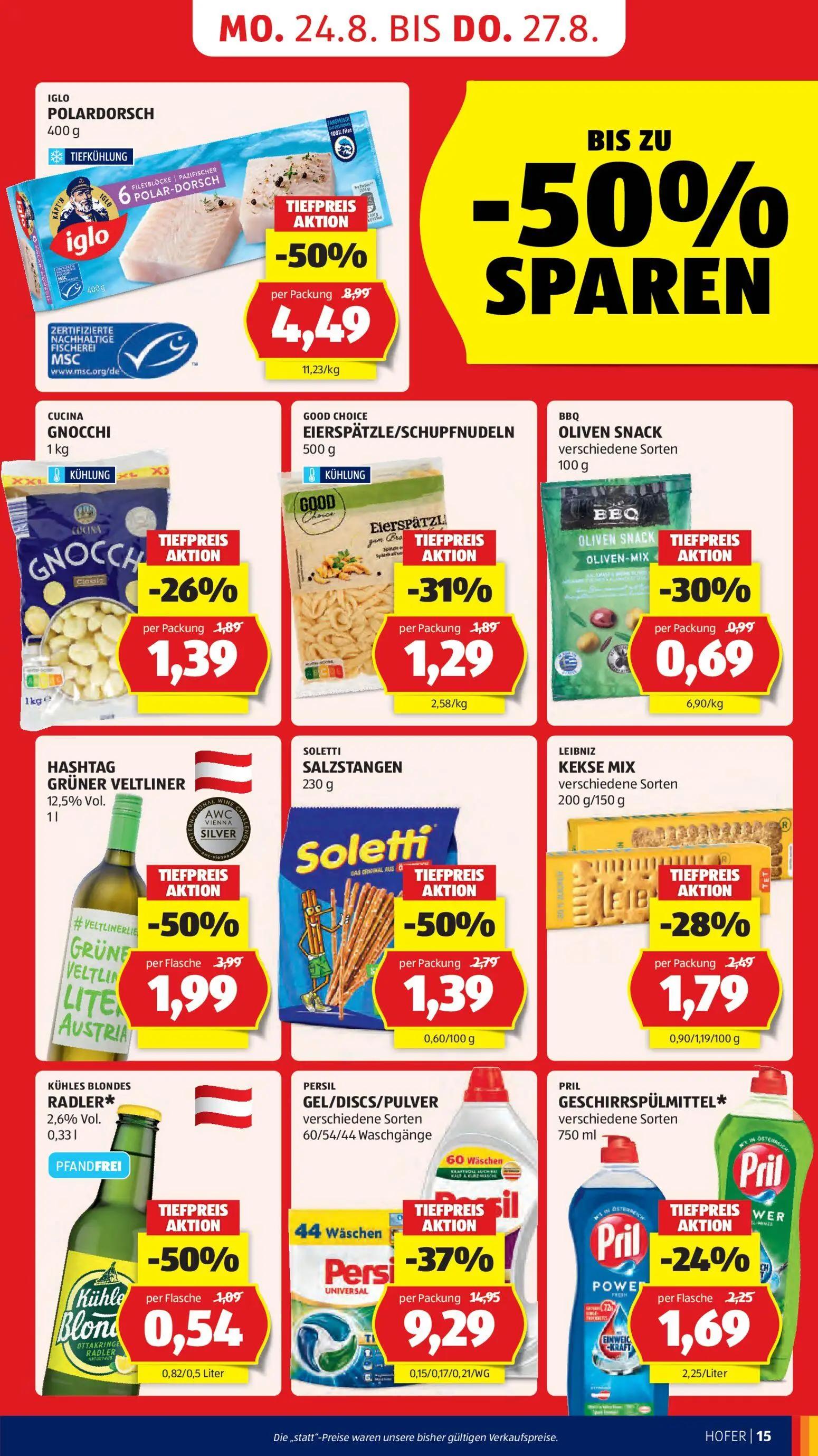Hofer Prospekt, Seite 25 von 46 — GEL/DISCS/PULVER, POLARDORSCH, GESCHIRRSPÜLMITTEL*