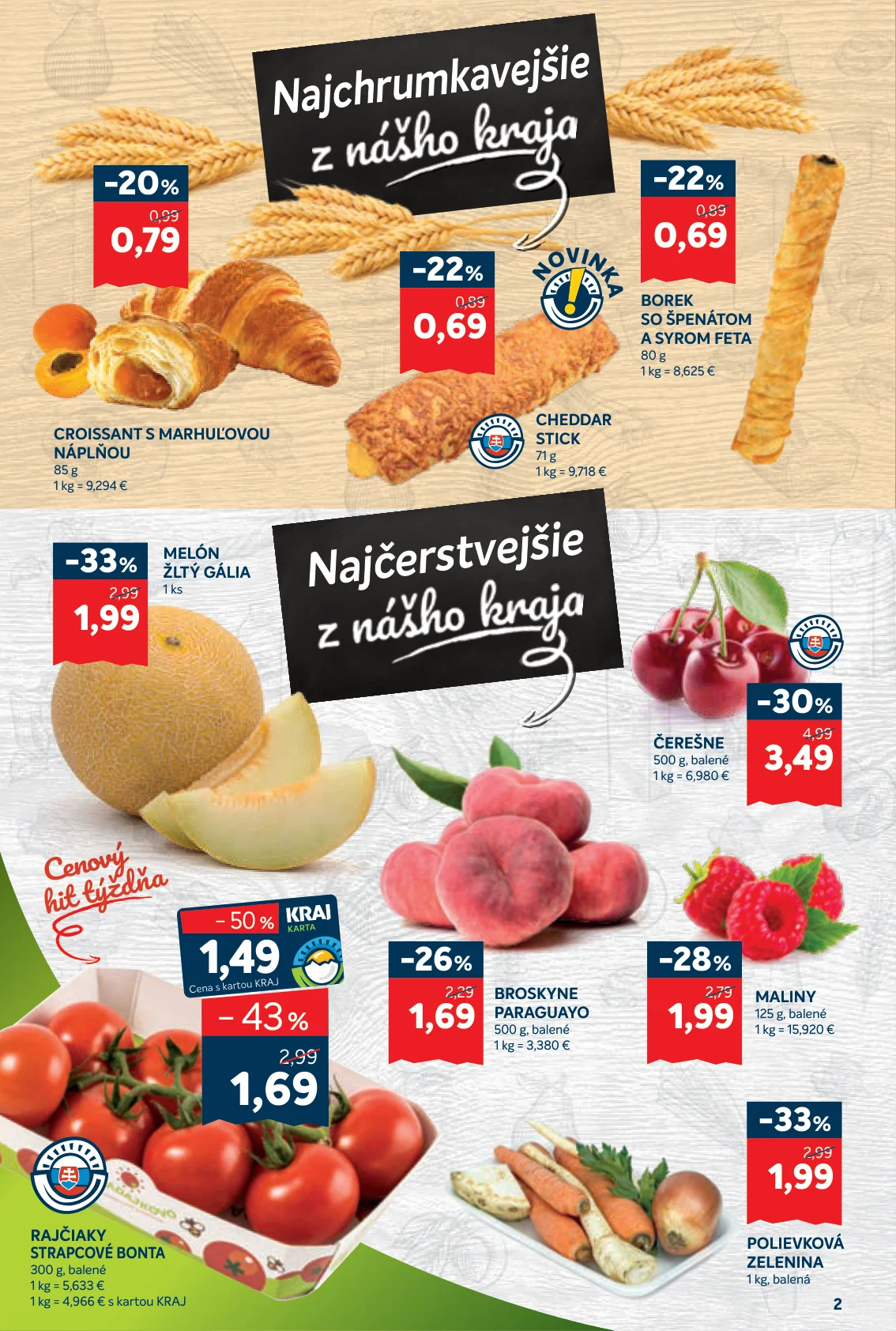 Kraj leták, strana 2 z 16 — ČEREŠNE, RAJČIAKY STRAPCOVÉ BONTA, MELÓN ŽLTÝ GÁLIA
