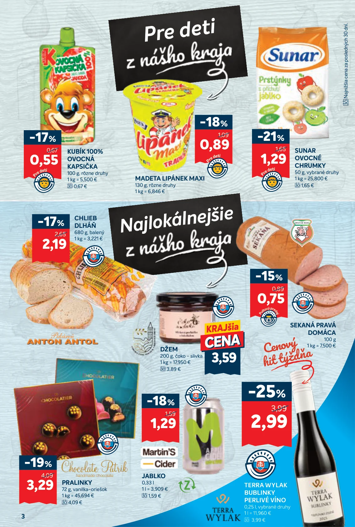 Kraj leták, strana 5 z 16 — TERRA WYLAK BUBLINKY PERLIVÉ VÍNO, PRALINKY, CHLIEB DLHÁŇ