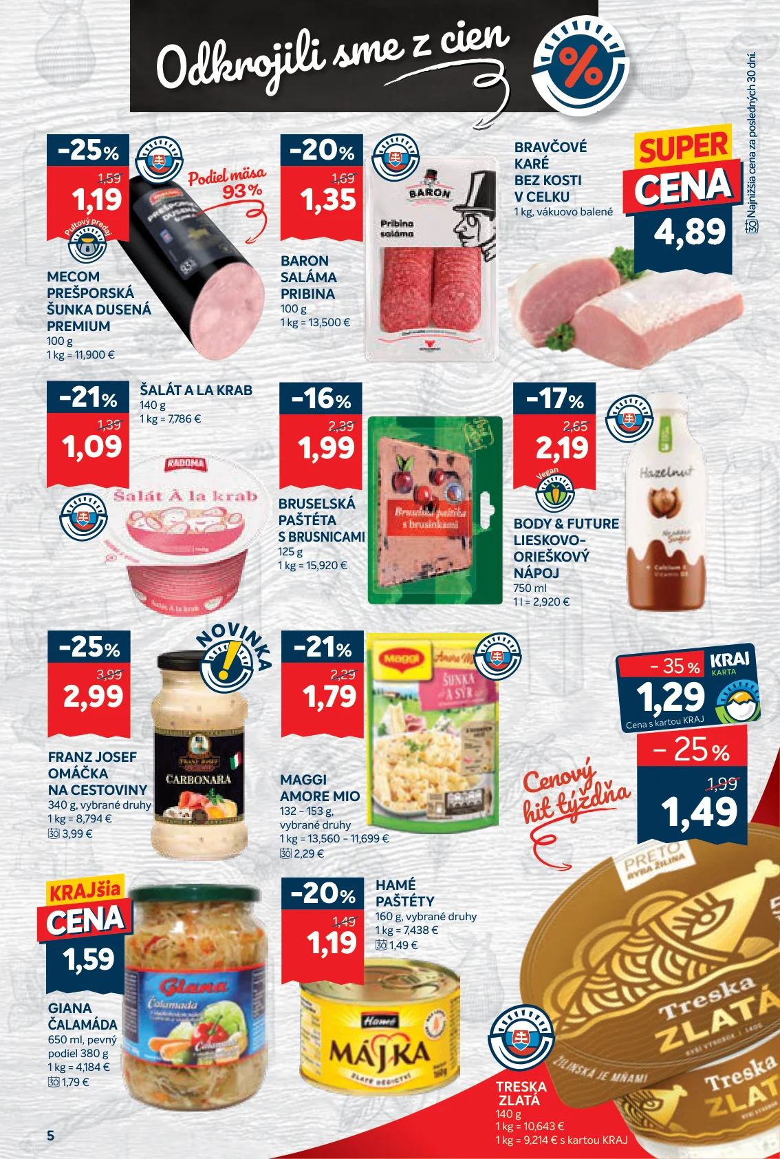 Kraj leták, strana 9 z 16 — FRANZ JOSEF OMÁČKA NA CESTOVINY Carbonara, MAGGI AMORE MIO, MAGGI AMORE MIO Šunka a syr