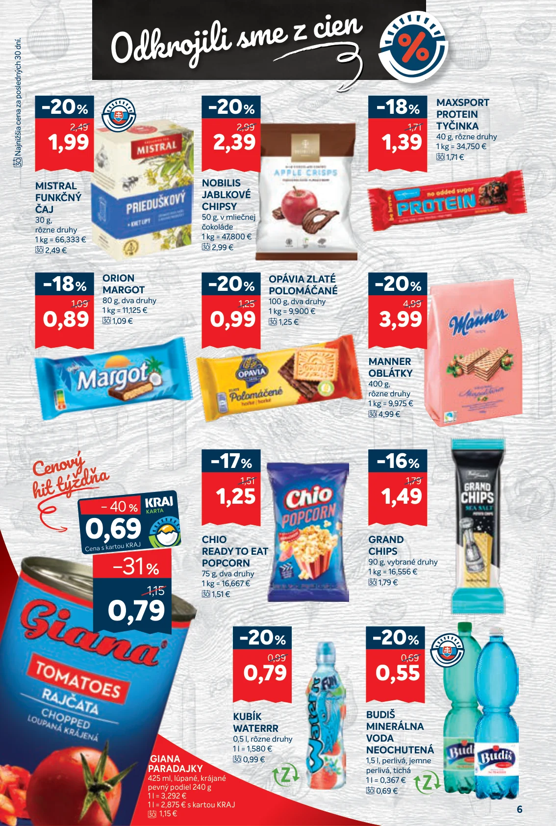 Kraj leták, strana 10 z 16 — MANNER OBLÁTKY, NOBILIS JABLKOVÉ CHIPSY, MISTRAL FUNKČNÝ ČAJ