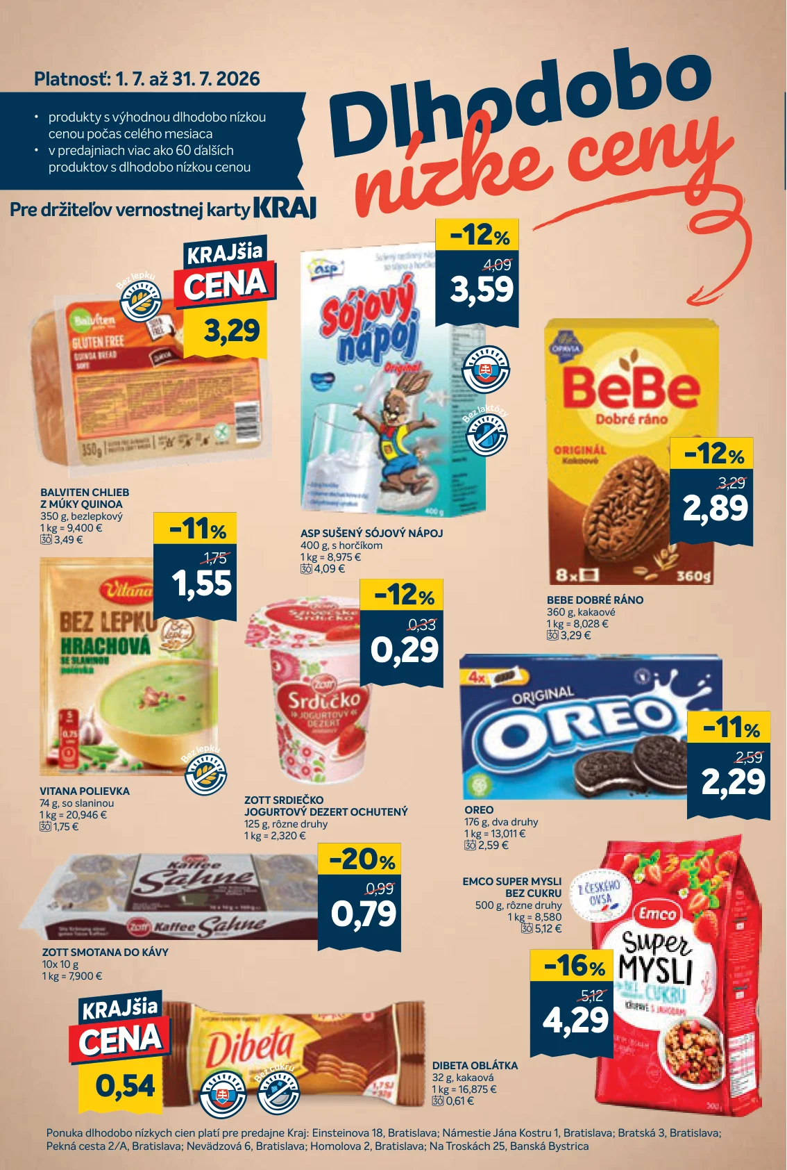 Kraj leták, strana 14 z 16 — EMCO SUPER MYSLI BEZ CUKRU, ASP SUŠENÝ SÓJOVÝ NÁPOJ, BEBE DOBRÉ RÁNO