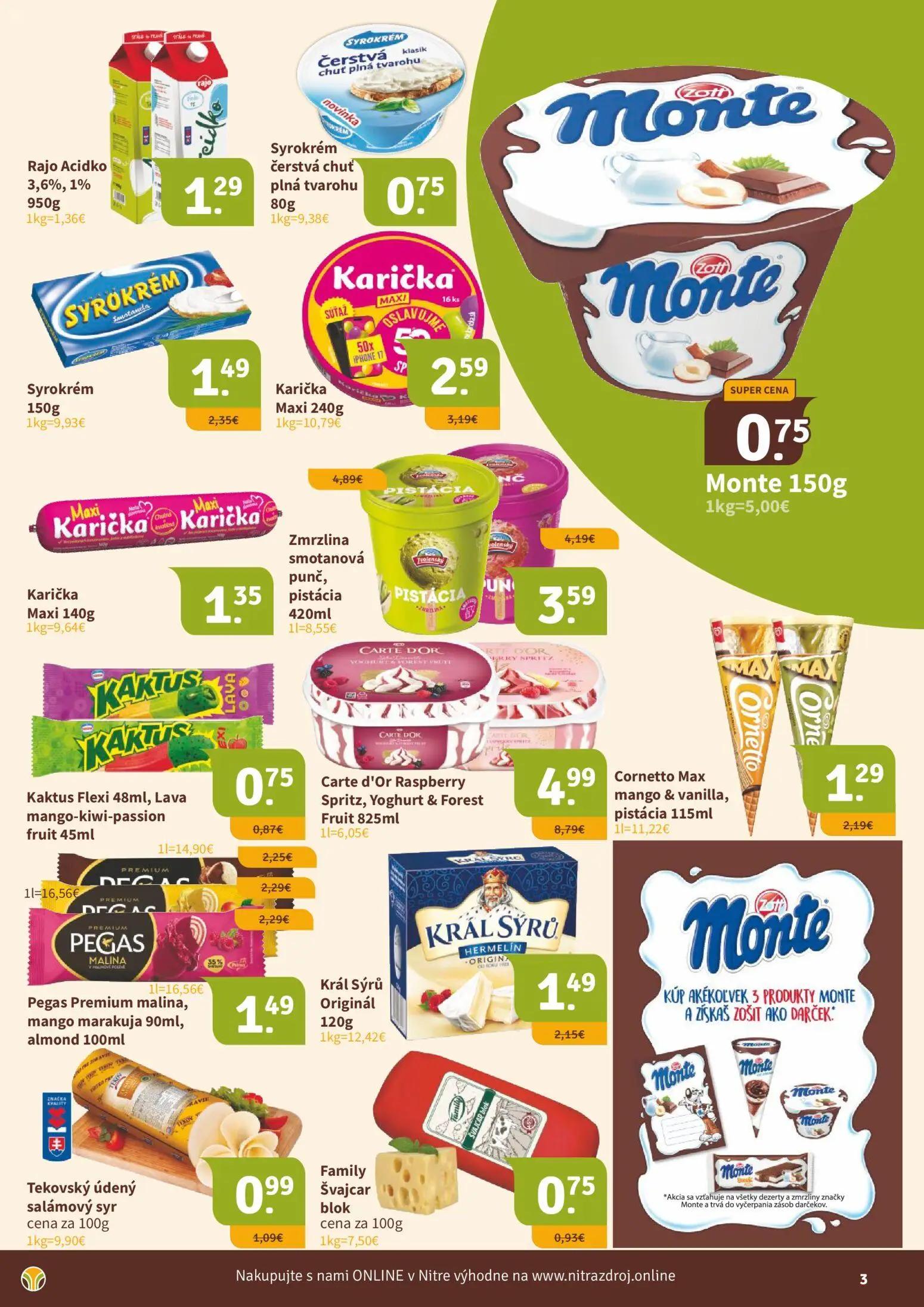 Nitrazdroj leták, strana 3 z 16 — Carte d'Or Raspberry Spritz, Yoghurt & Forest Fruit, Zmrzlina smotanová punč, pistácia, Co…