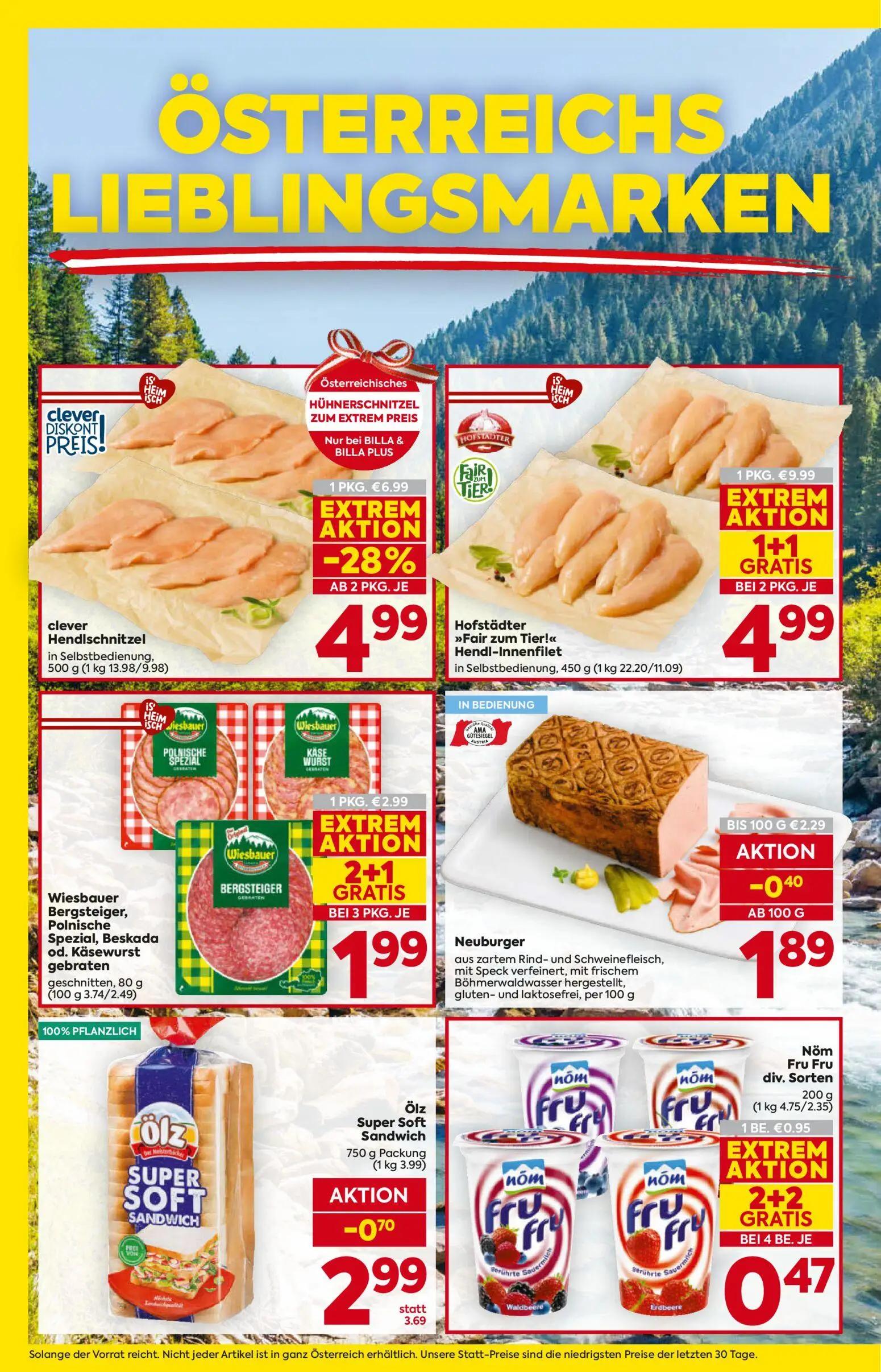 Billa Prospekt, Seite 4 von 16 — clever Hendlschnitzel