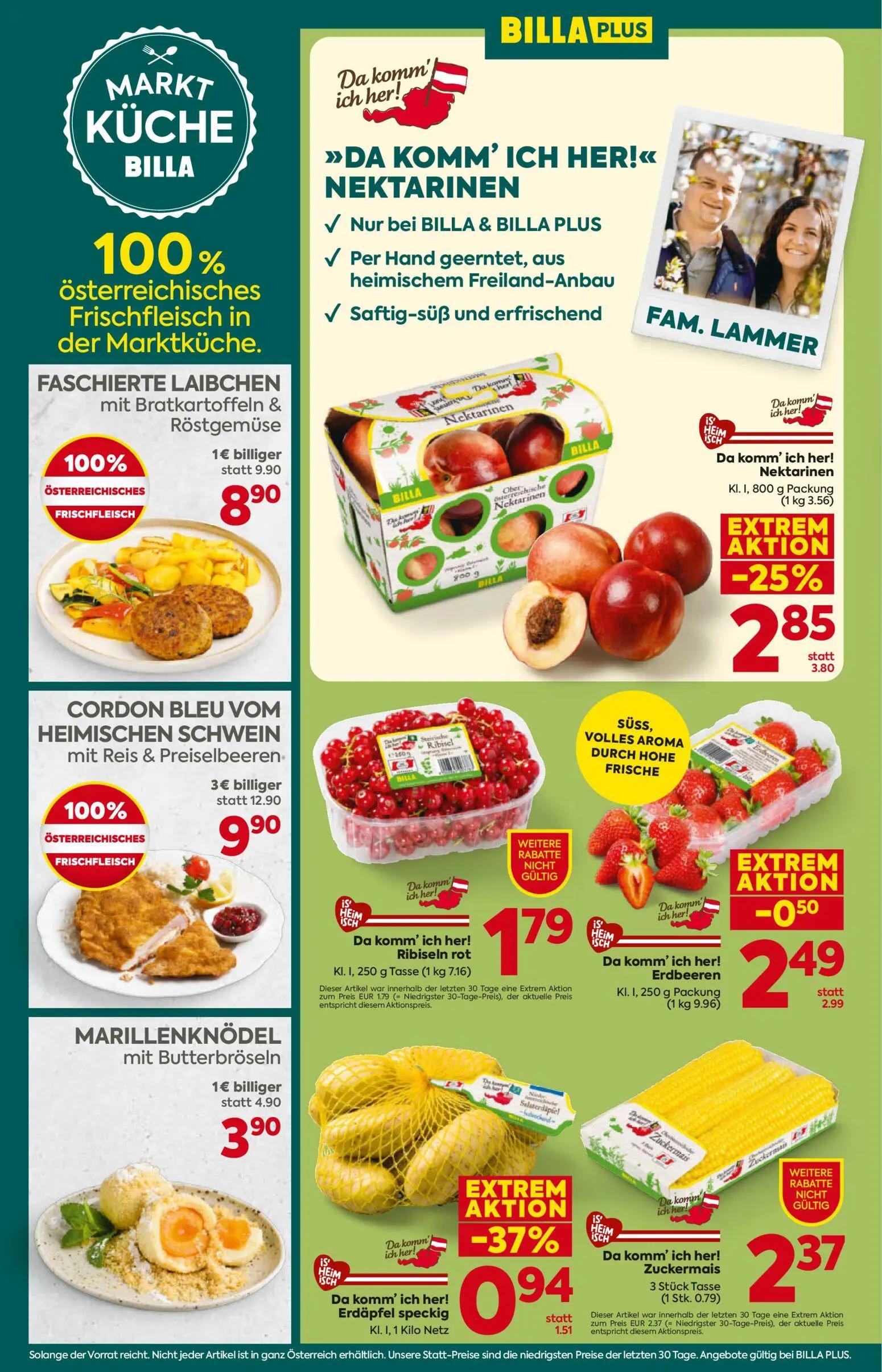 Billa Plus Prospekt, Seite 8 von 16 — CORDON BLEU VOM HEIMISCHEN SCHWEIN mit Reis & Preiselbeeren, FASCHIERTE LAIBCHEN mit B…