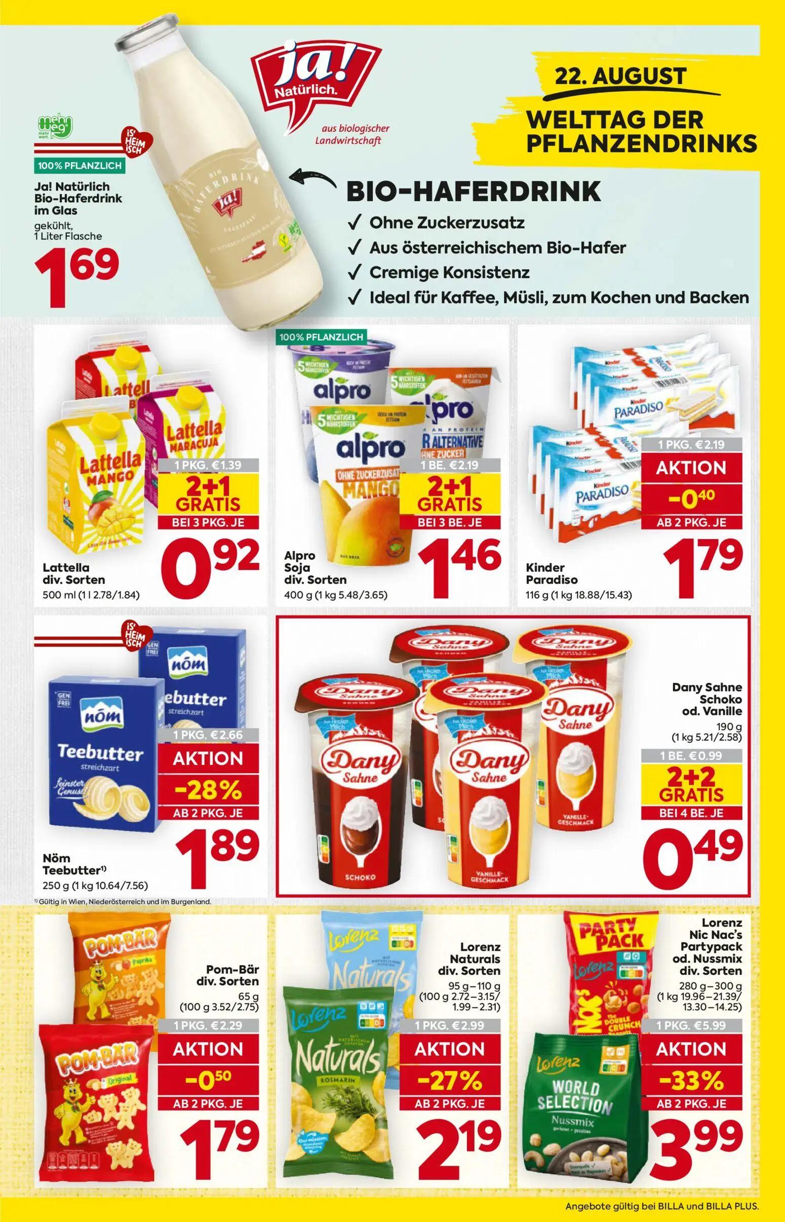 Billa Prospekt, Seite 11 von 16 — Lorenz Nic Nac's Partypack od. Nussmix div. Sorten, Lorenz Naturals div. Sorten, Pom-Bär d…